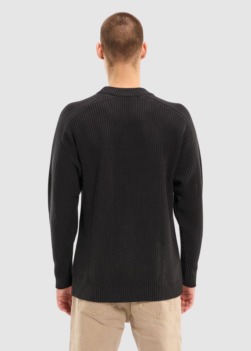 Classic Rib Structure Mock Neck With Fake Pocket Knit Classic Rib Structure Mock Neck With Fake Pocket Knit
