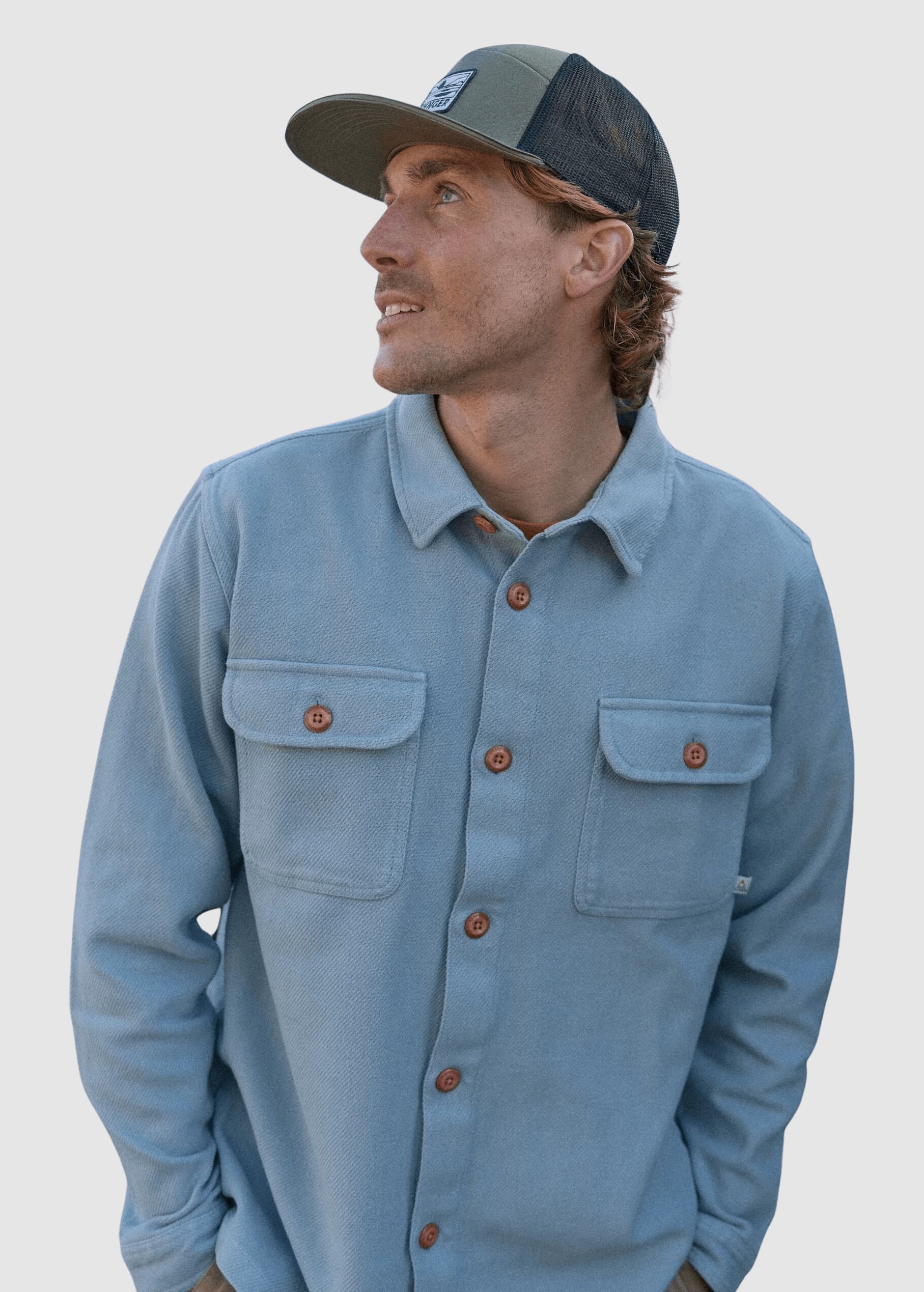 Island Twill Shirt Faded Denim Island Twill Shirt Faded Denim