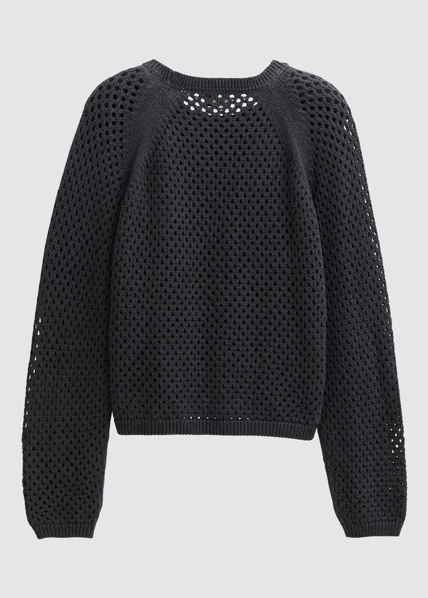 Lochstrick Raglanpullover