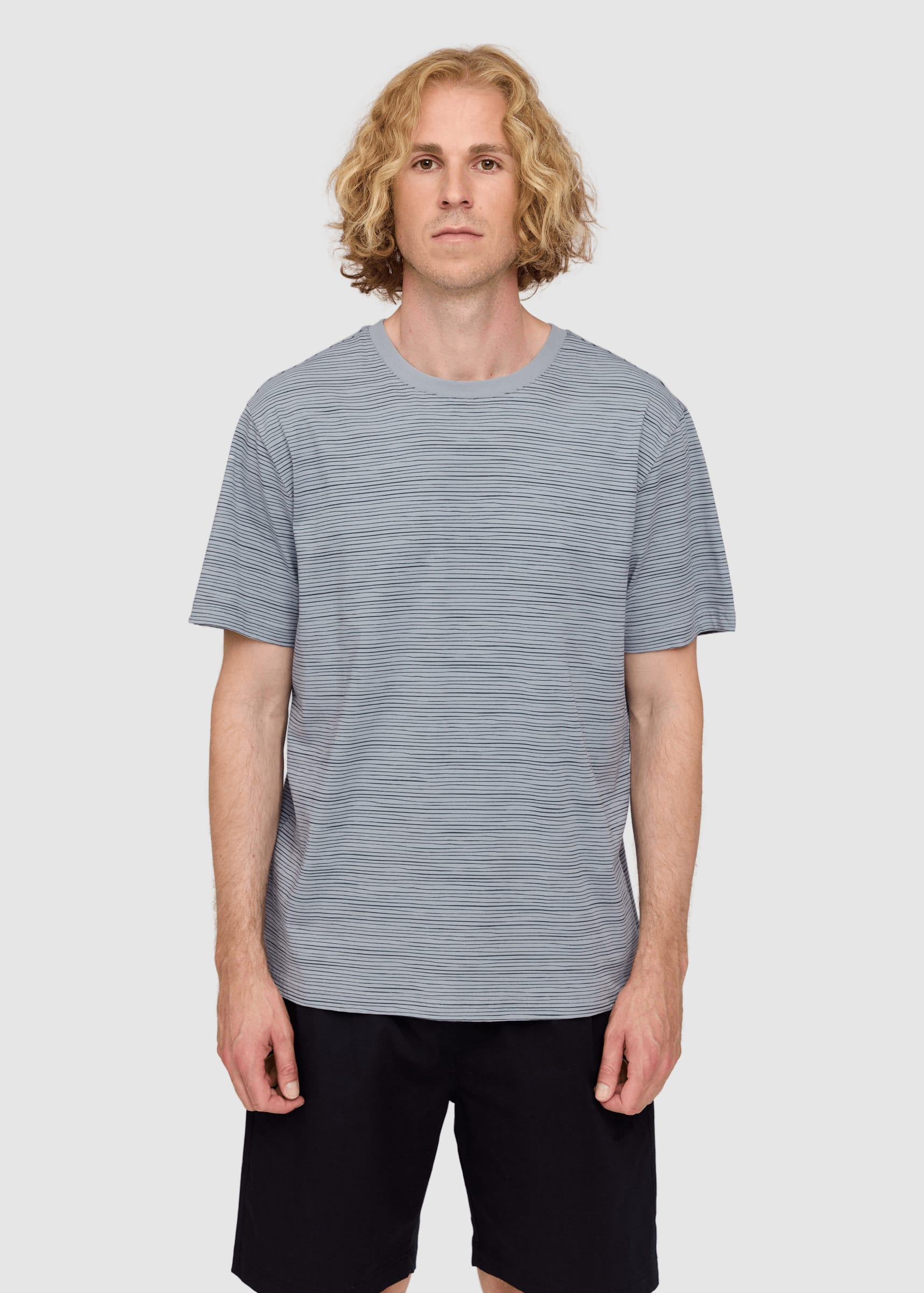 Wobbly Striped T-Shirt Ice Blue/blue Night