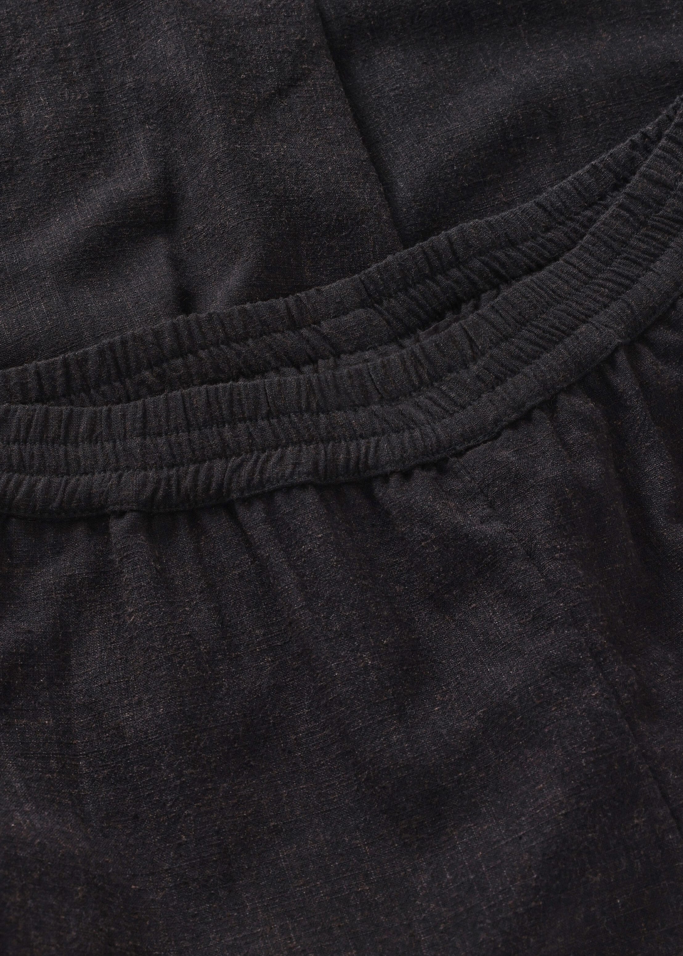 Posey Wide Linen-MIX Pants Black Jet