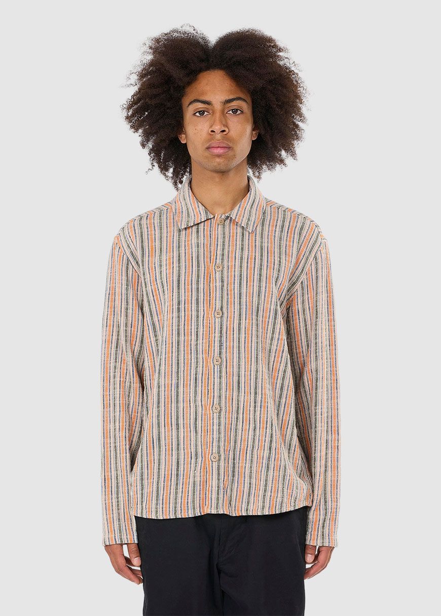 Loose Woven Striped Overshirt Loose Woven Striped Overshirt