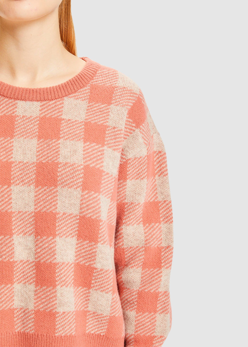 Myrthe Lambswool Pixel Check Crew Neck Myrthe Lambswool Pixel Check Crew Neck