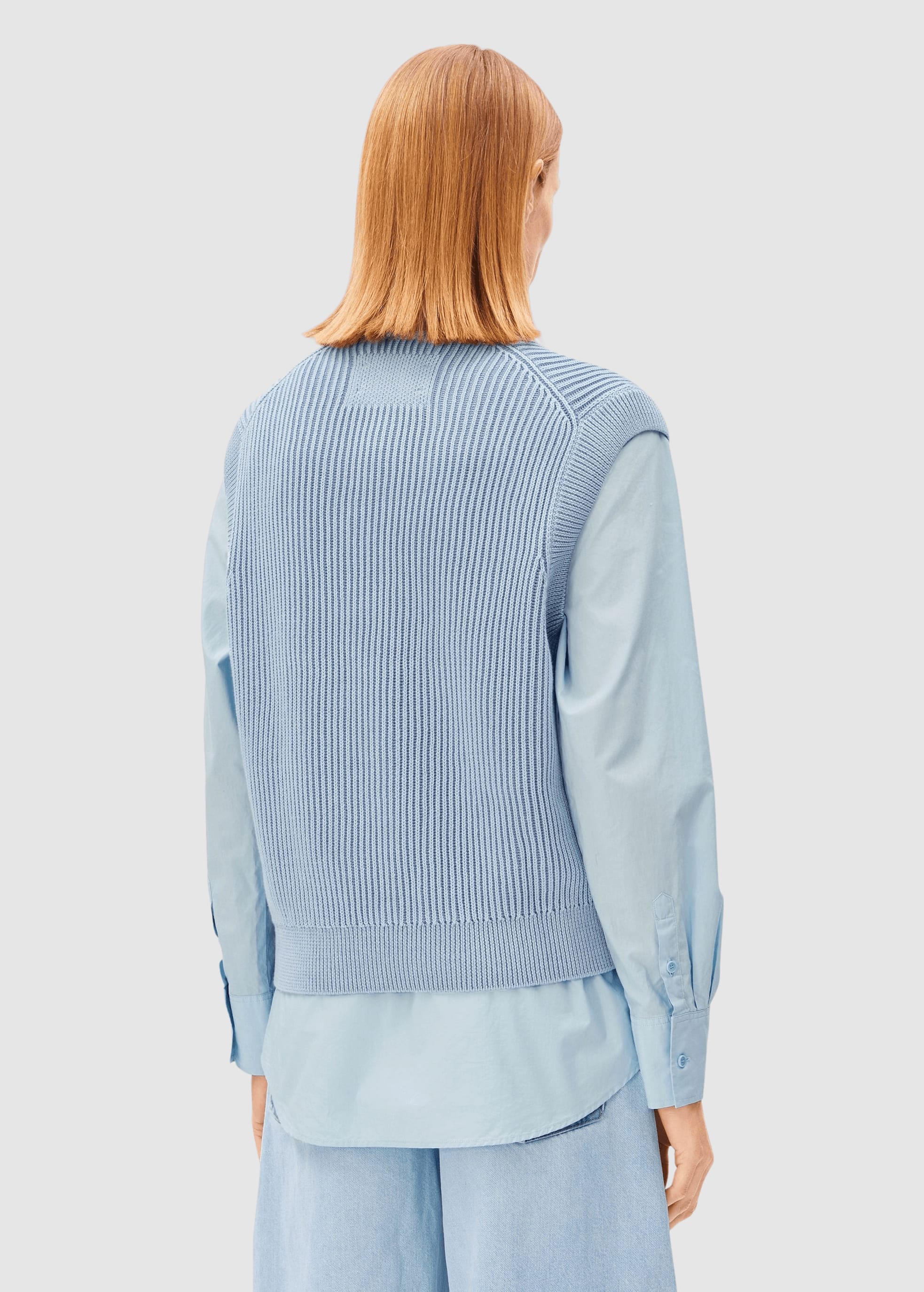 Vanisé Knit Vest Blue Glow-Dark Blue Glow