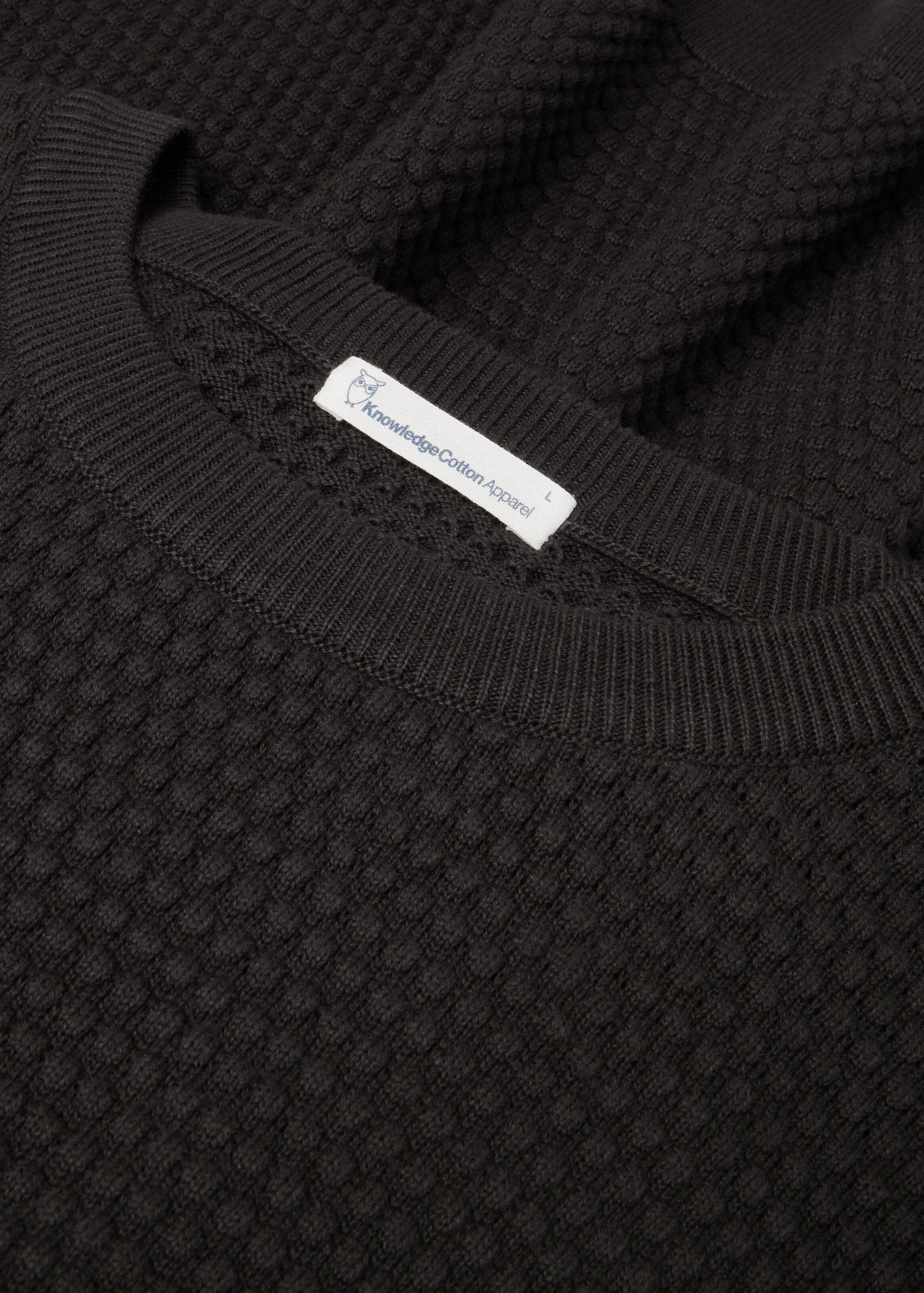 knowledge-cotton-apparel-bubble-knit-crew-neck-chocolate-torte-3.jpeg Bubble Knit Crew Neck Chocolate Torte
