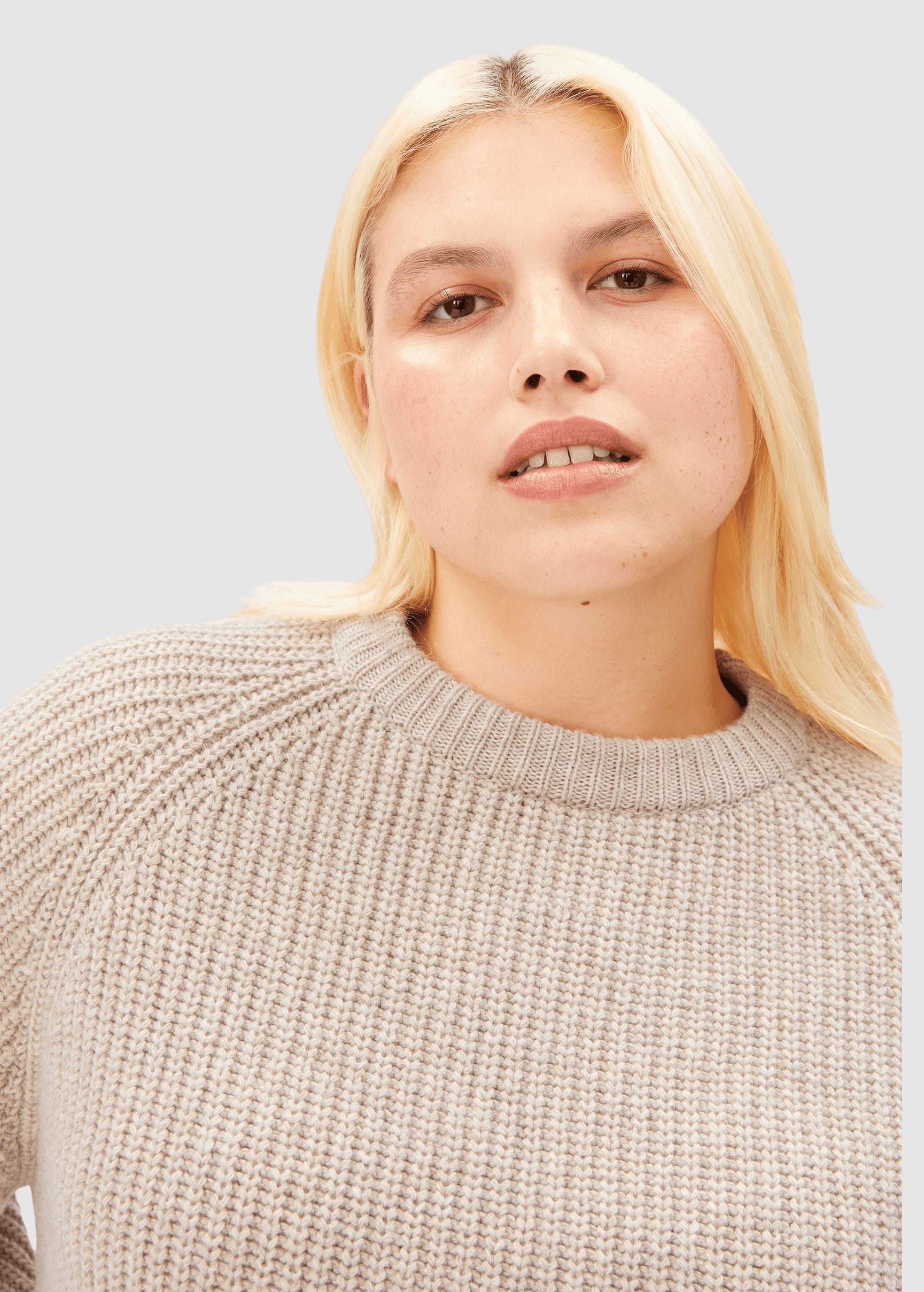 Rib Knit Sweater Honey Melange