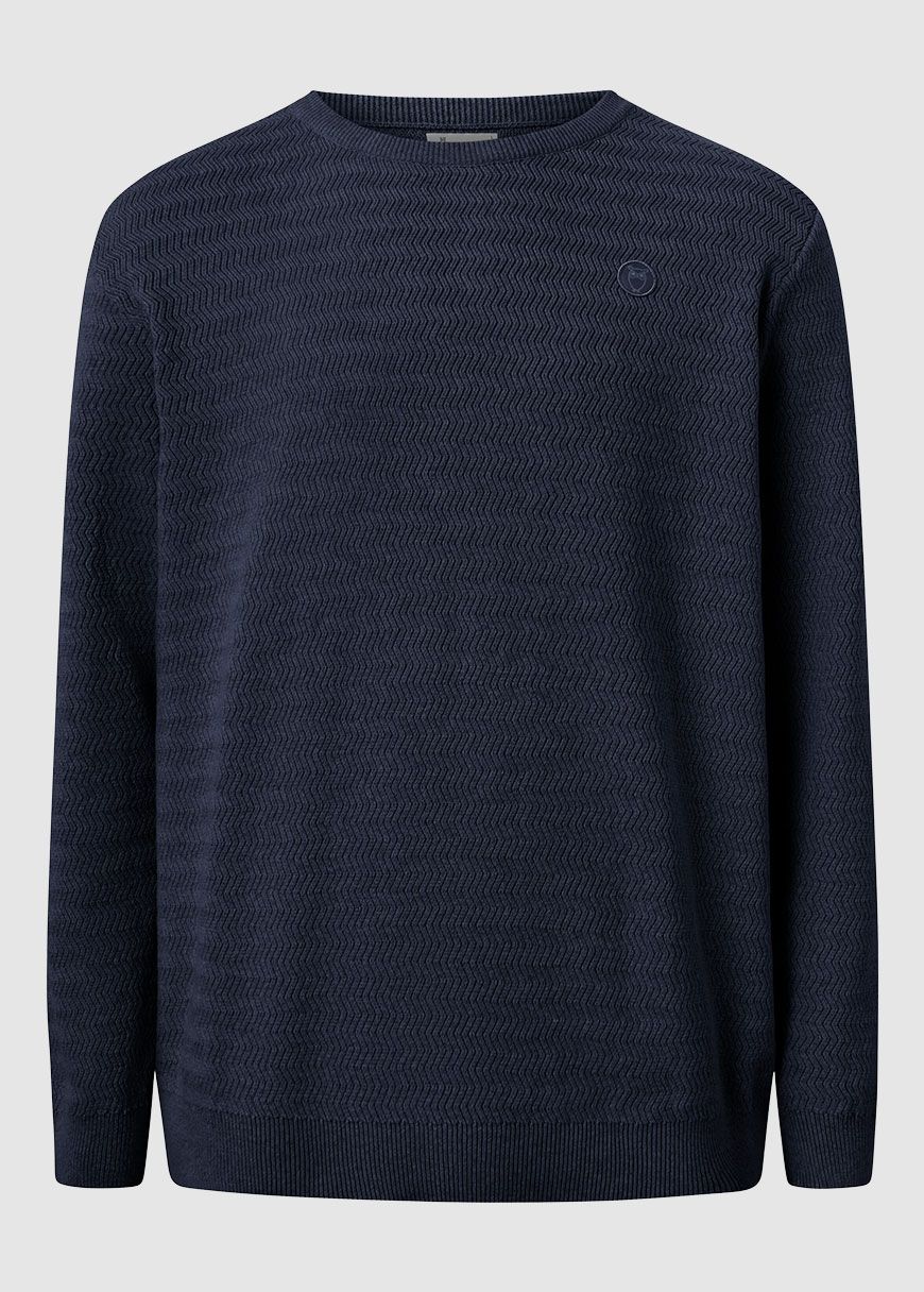 Zig-Zag Badge Knit O-Neck Zig-Zag Badge Knit O-Neck