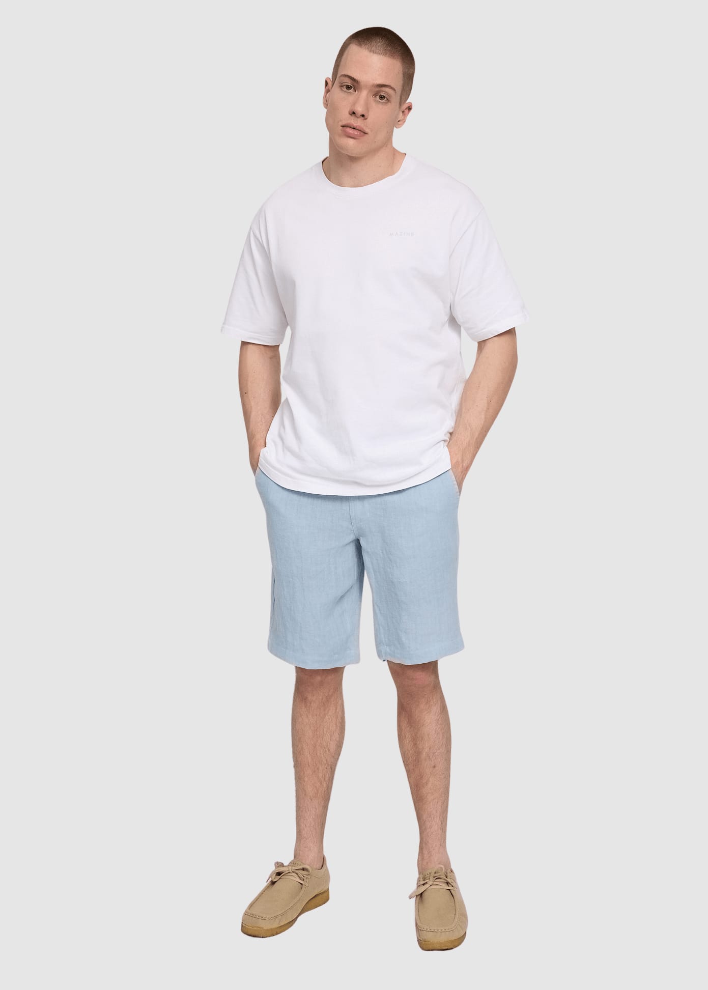 Regular Linen Shorts Pastel Blue Regular Linen Shorts Pastel Blue