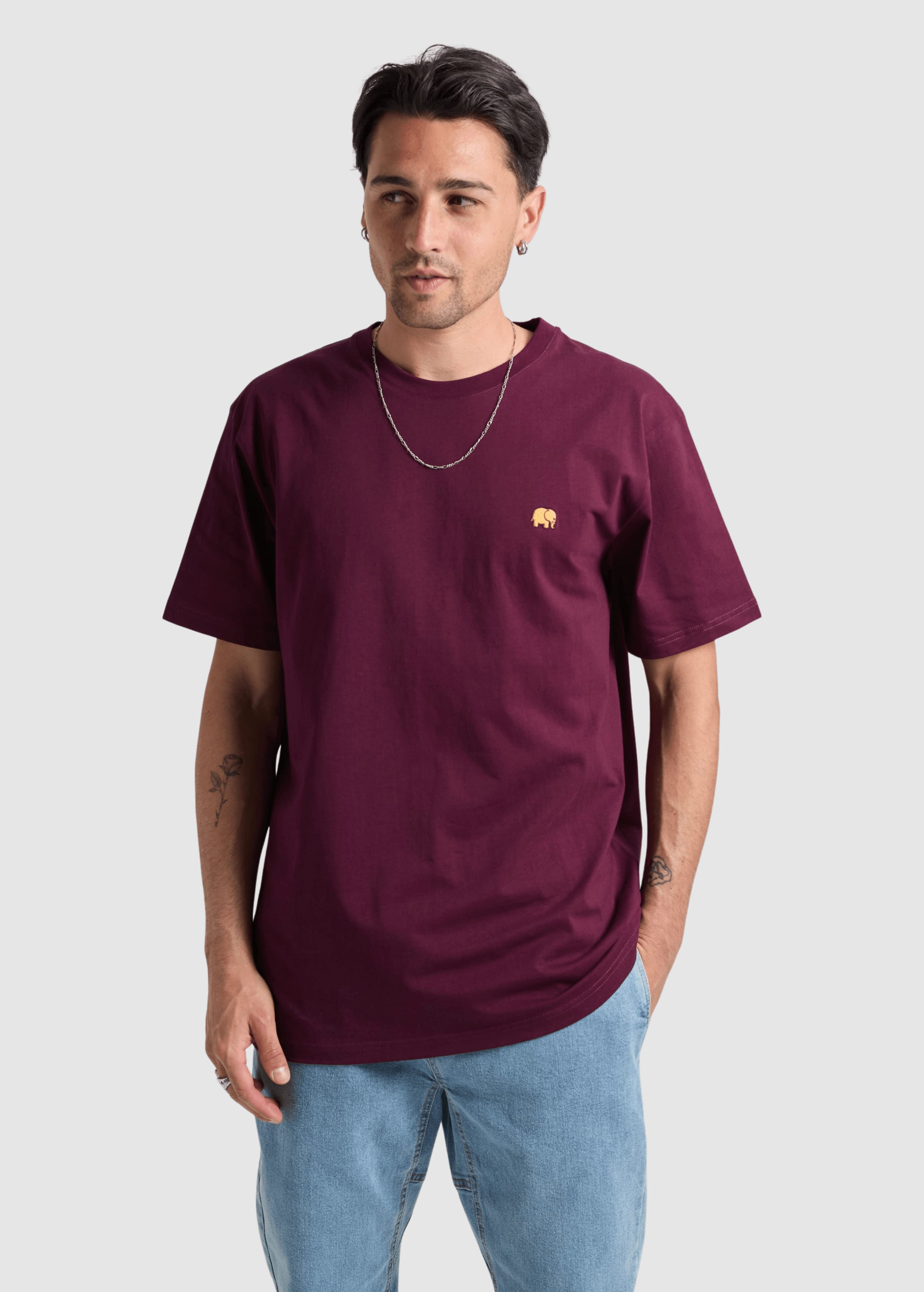 trendsplant-organic-essential-t-shirt-wine-red-1.jpeg Organic Essential T-Shirt Wine Red