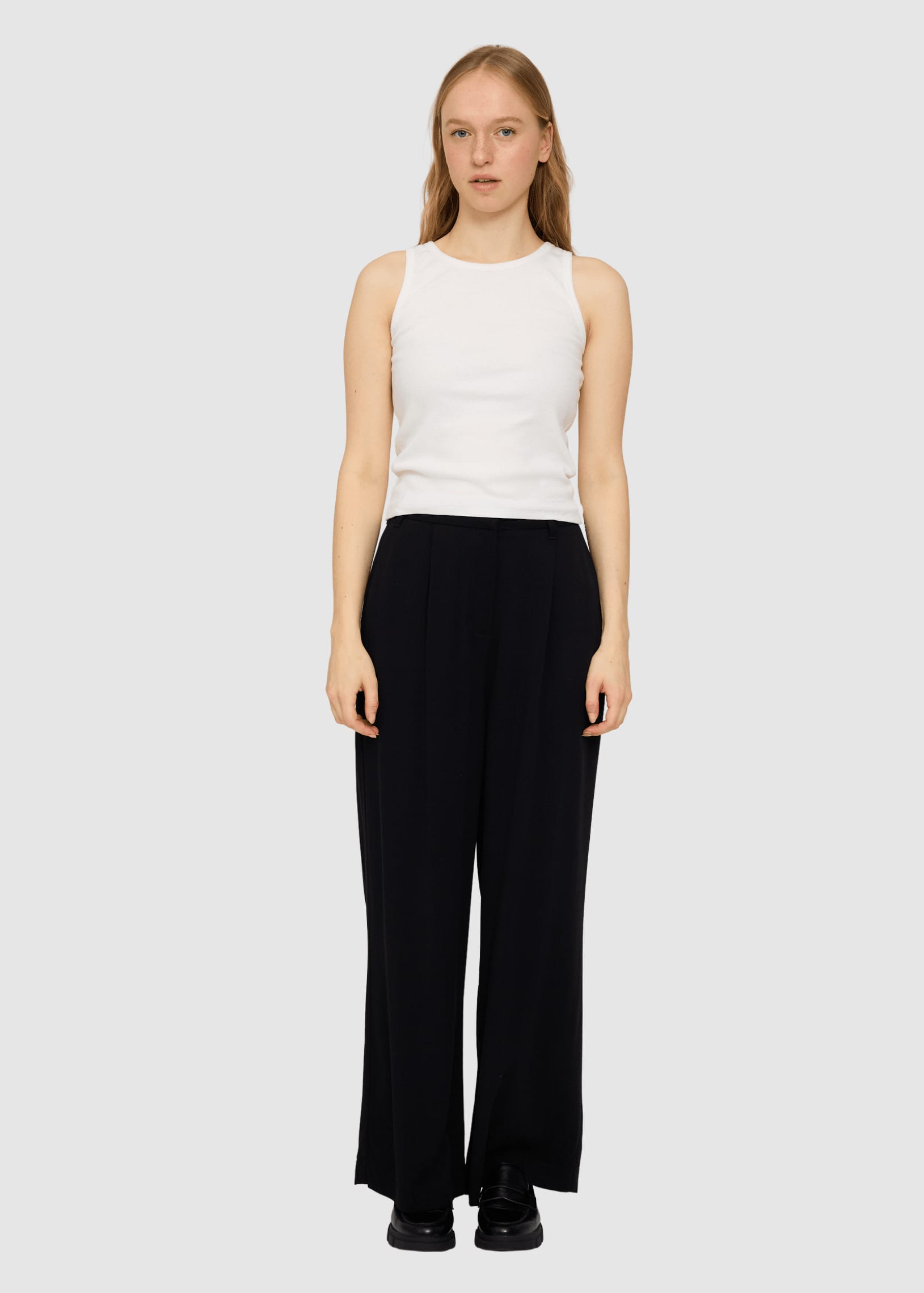 Pleated Viscose Pants Black Pleated Viscose Pants Black