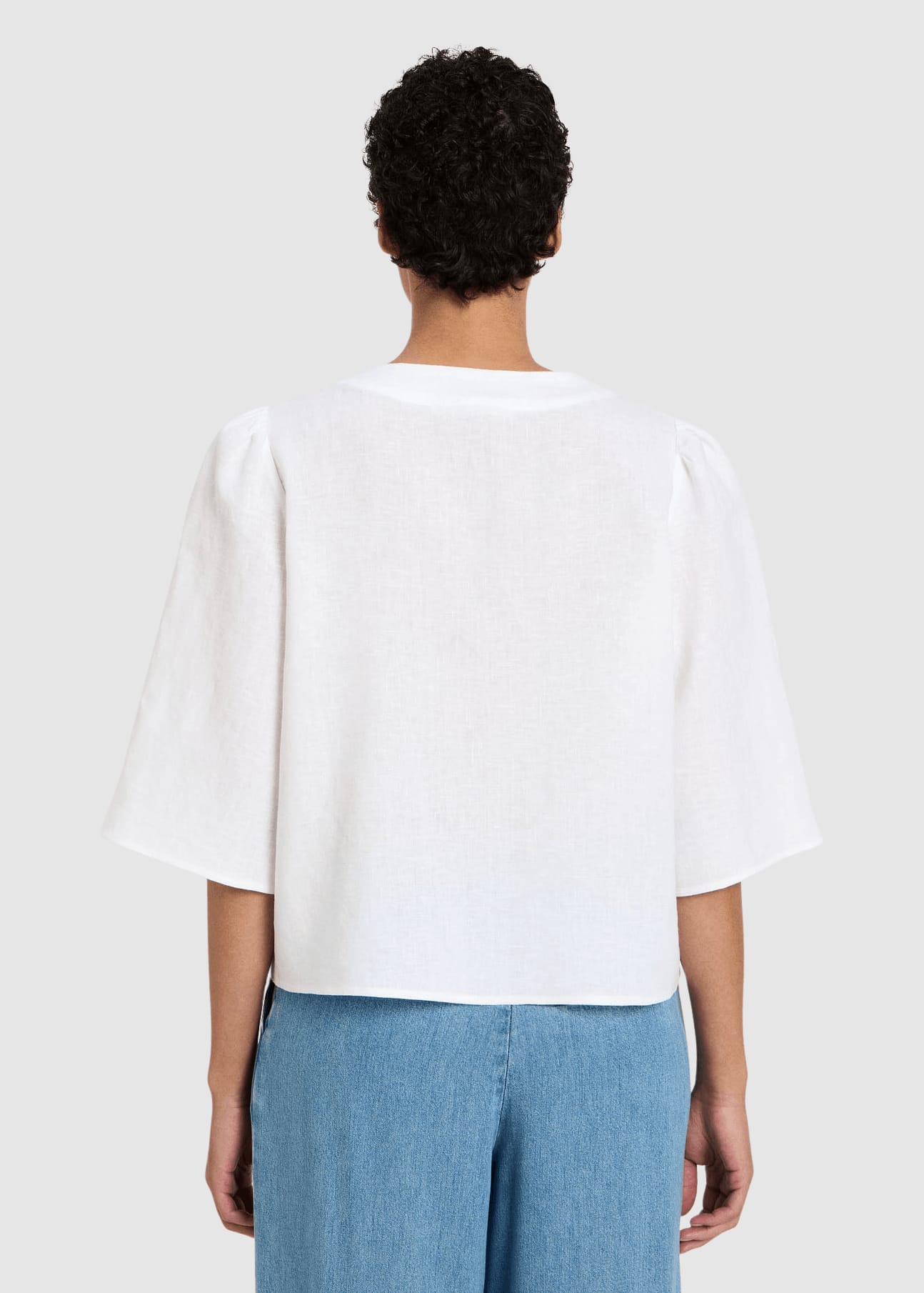 3/4 Arm Bluse Bright White