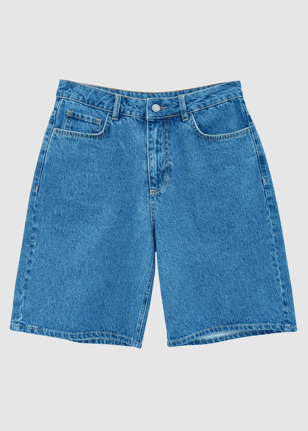 Denim Bermuda Shorts Mid Blue Wash Denim Bermuda Shorts Mid Blue Wash