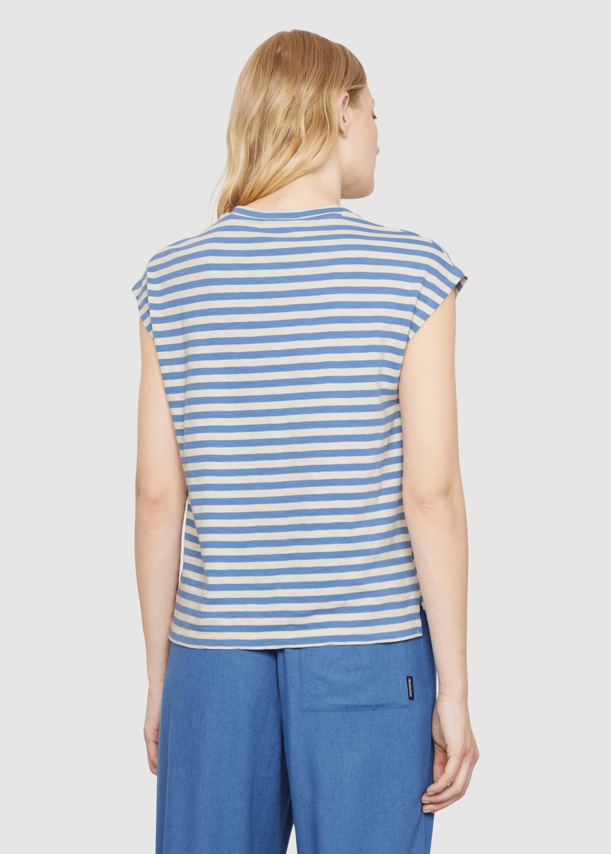 T-Shirt Zinnia Stripes Electric Blue