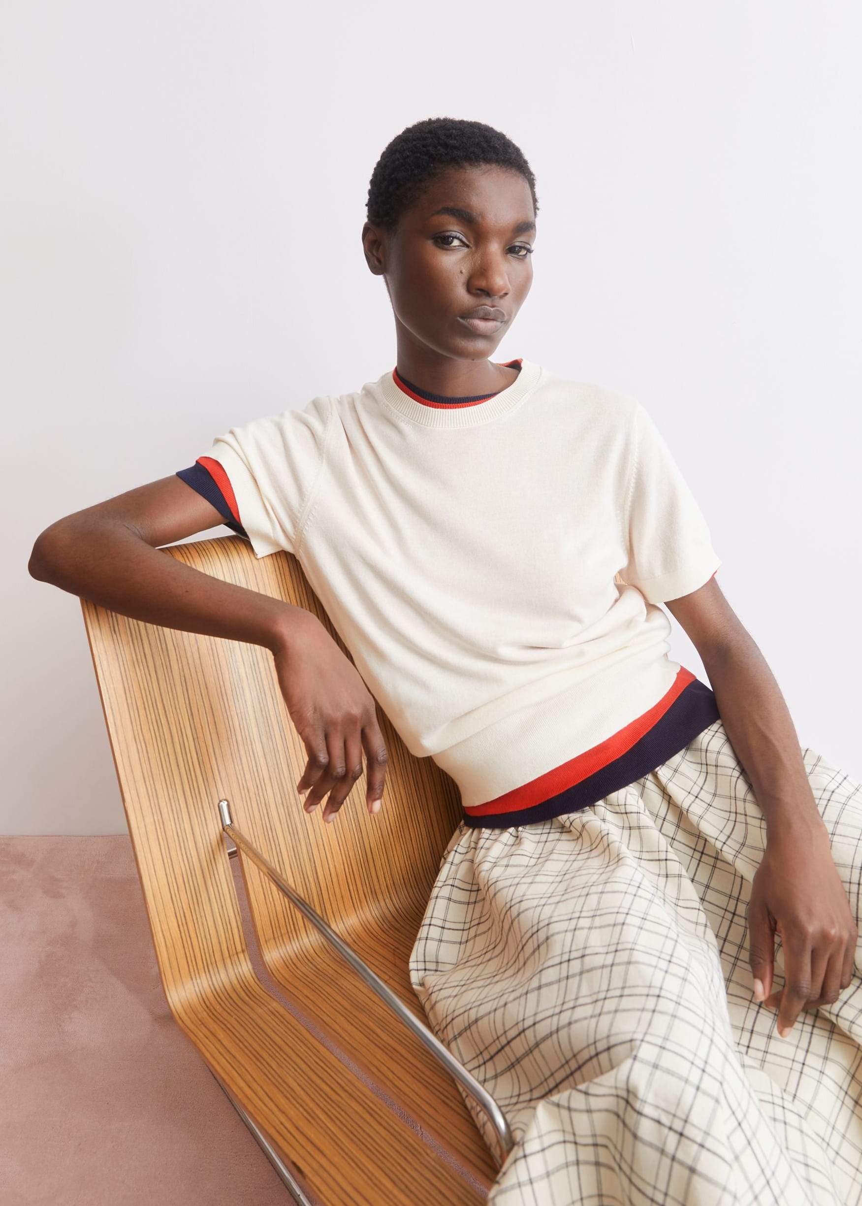 Fine S Sl Knit Sweater Oatmilk