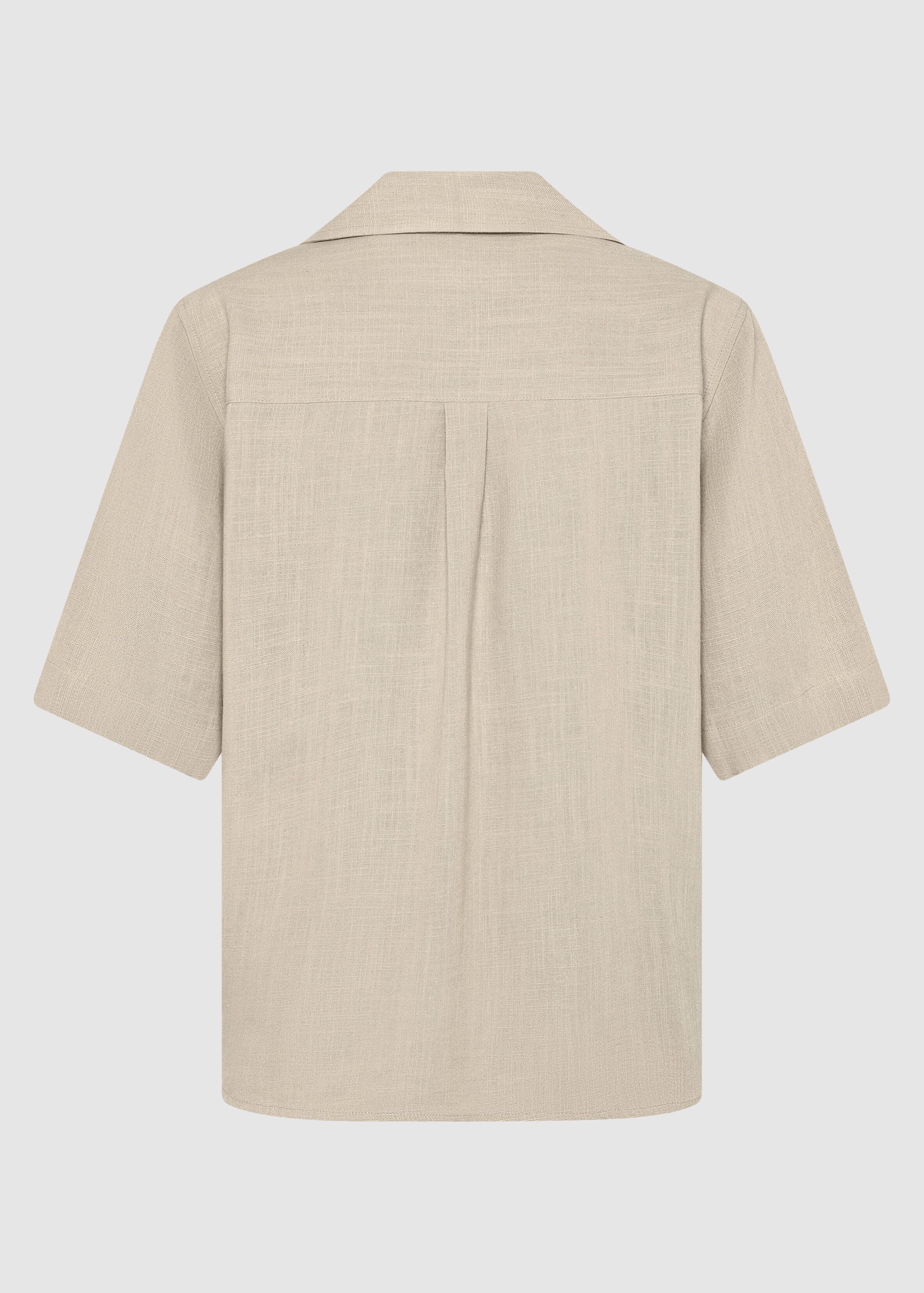 Loose Linen-MIX Short Sleeve Shirt Light Feather Gray