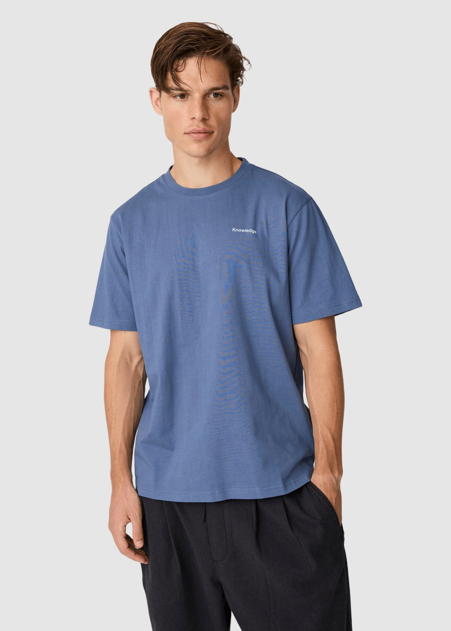 knowledge-cotton-apparel-back-print-t-shirt-vintage-indigo-8.jpeg Back Print T-Shirt Vintage Indigo