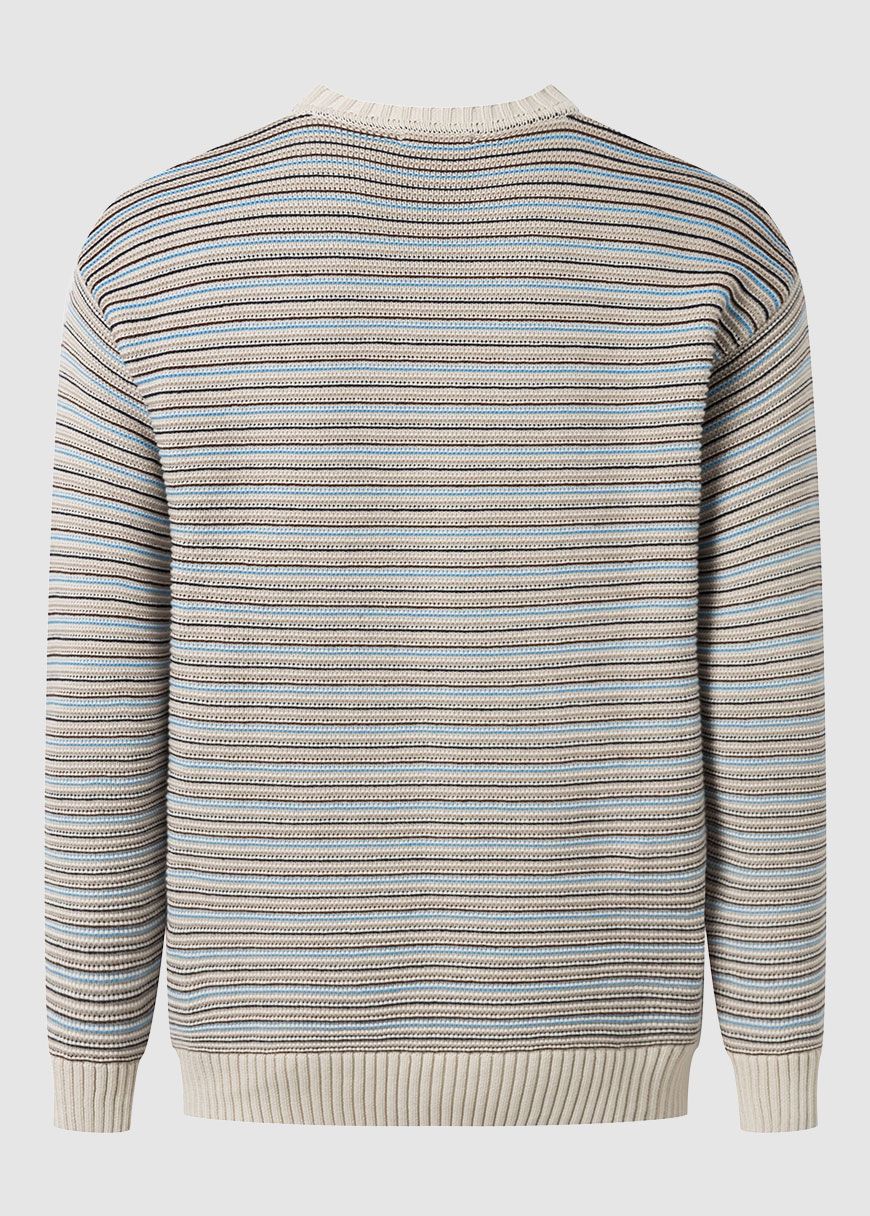 Cotton Striped Knitted Crew Neck