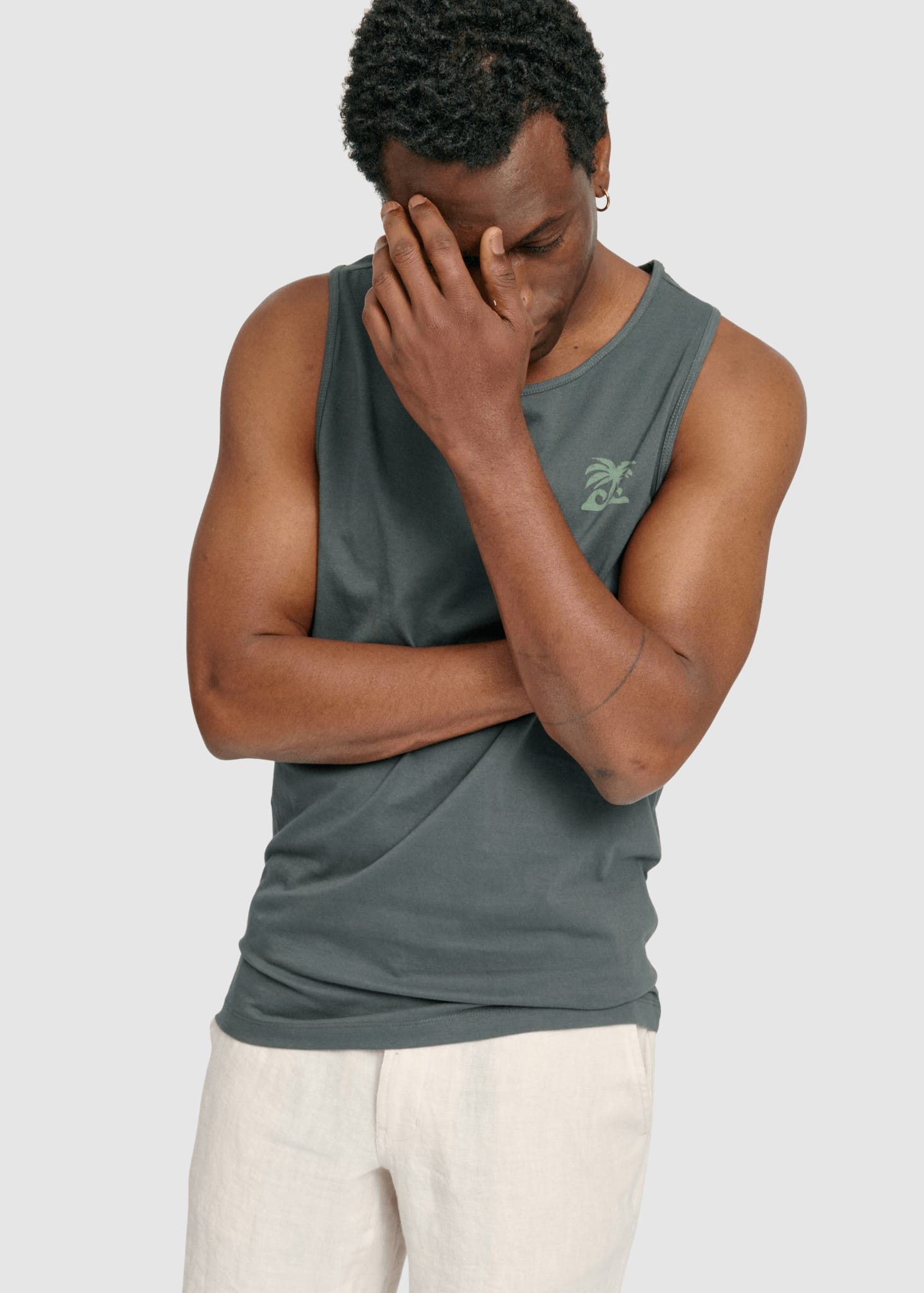 Back Print Tanktop Bottle Palm