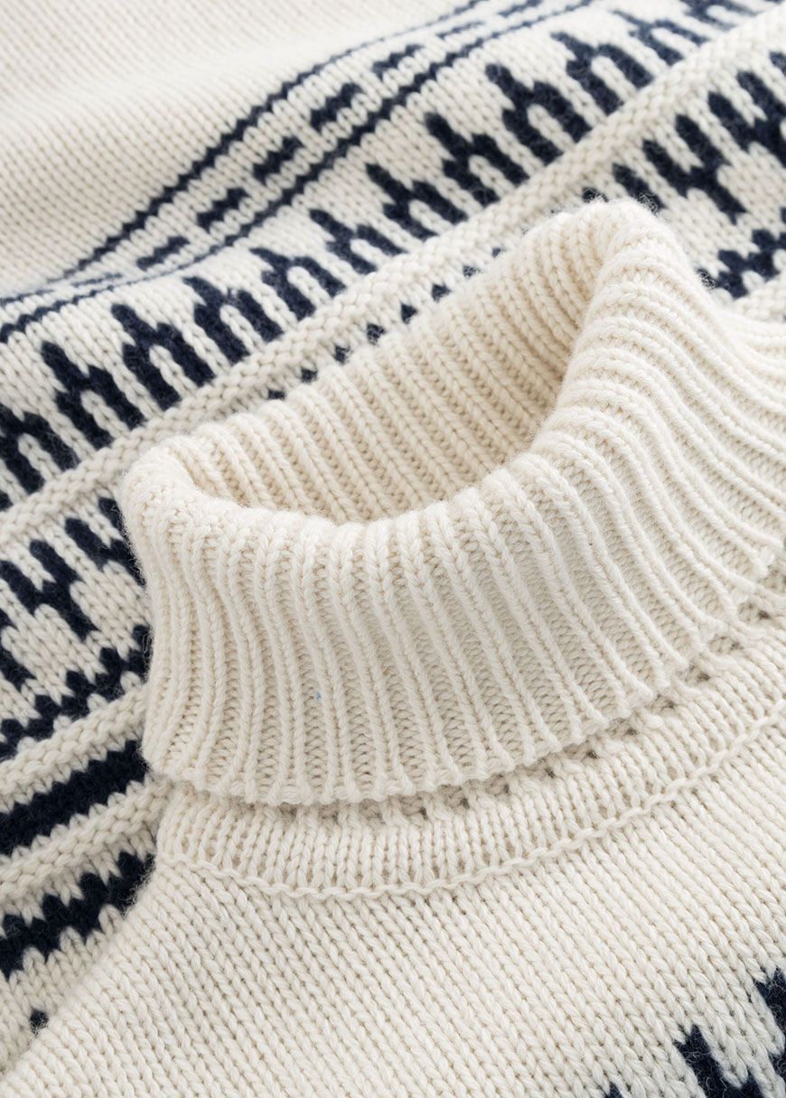 Knitted Pattern Roll Neck