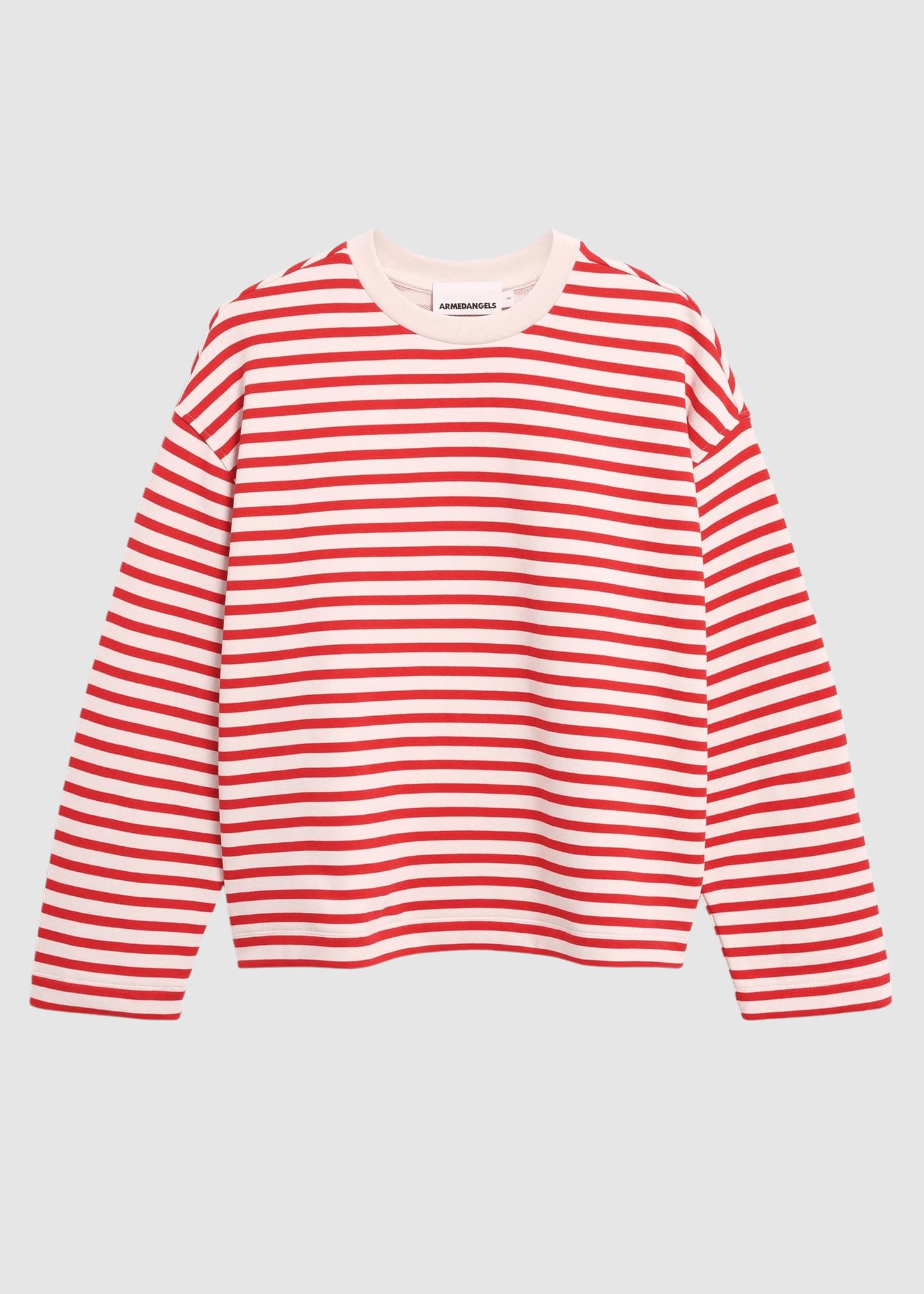Frankaa Maarlen Stripe Sweat Undyed-Mars Red