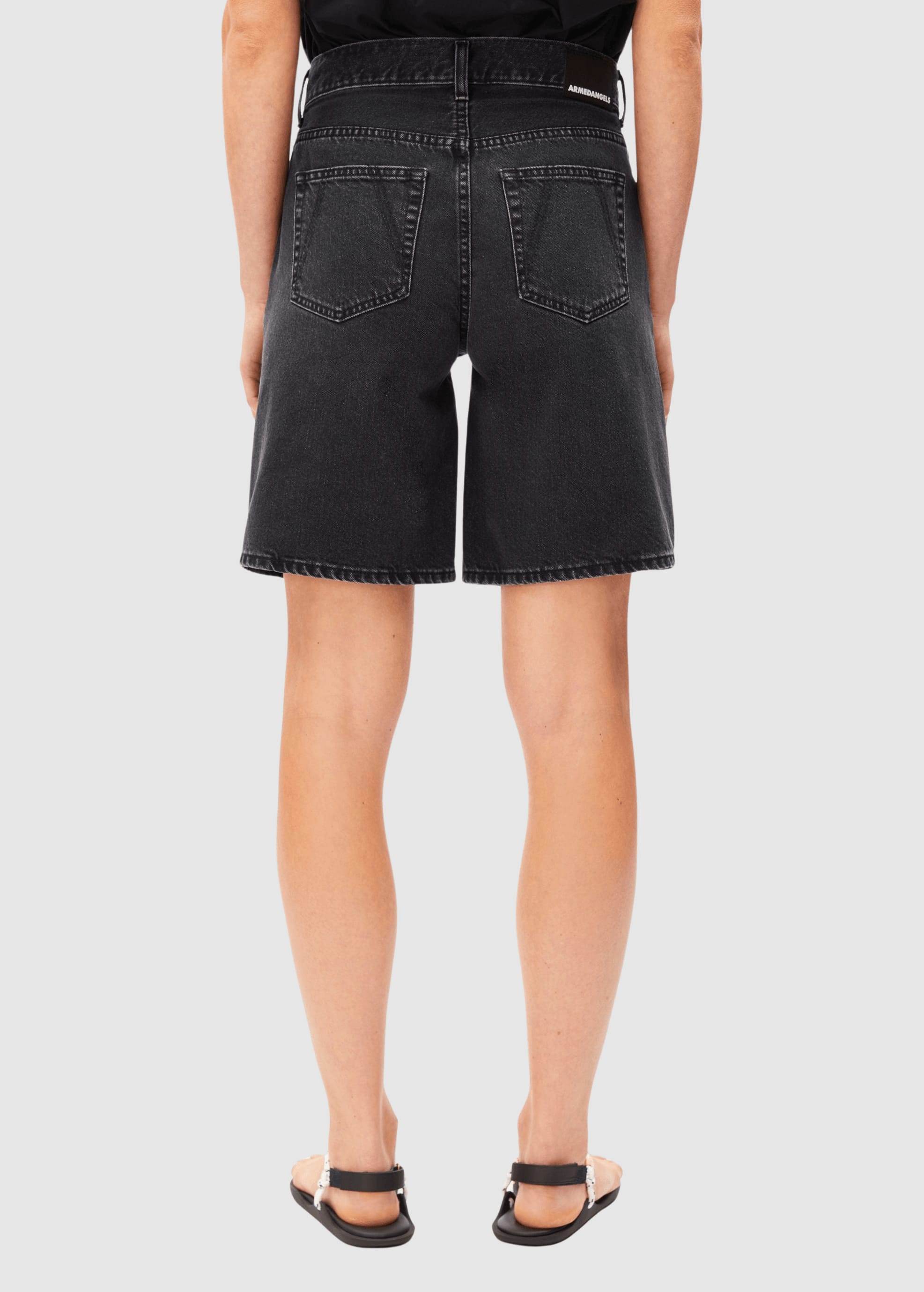 Thaalina Mid Waist Denim Short Ebony Black