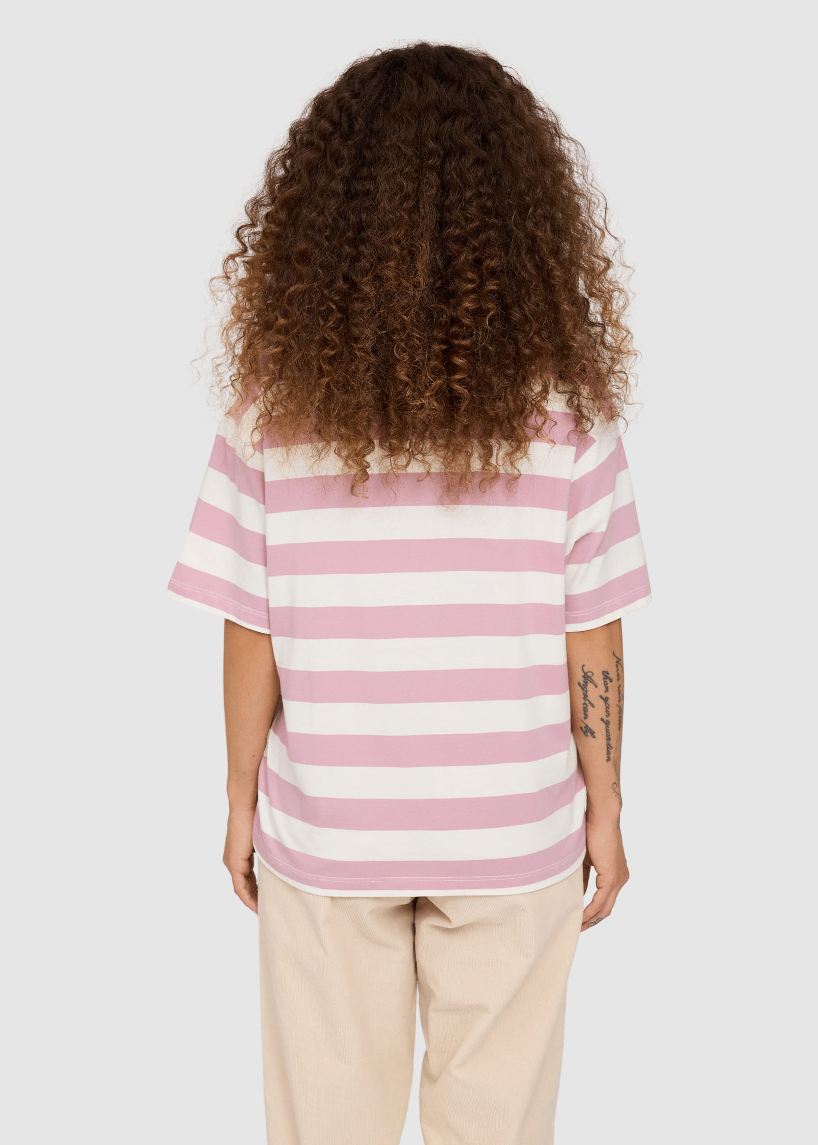 Bold Striped T-Shirt Orchid Offwhite