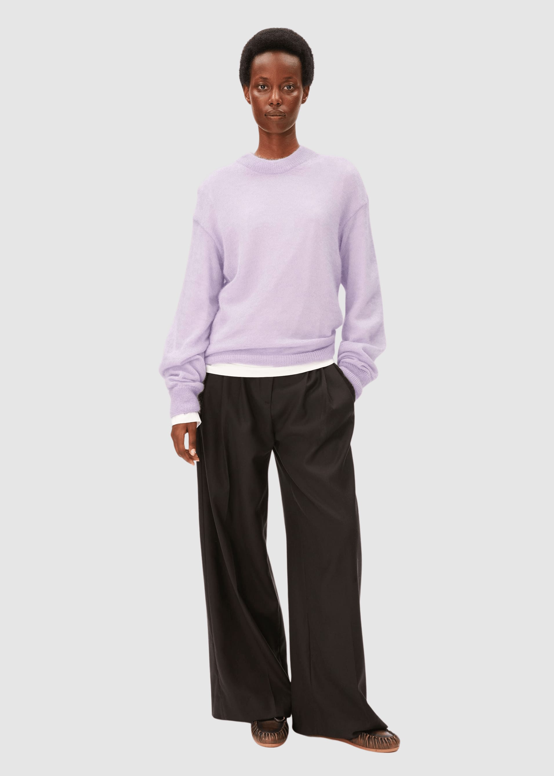 Mohair Blend Knit Sweater Moonlit Lilac