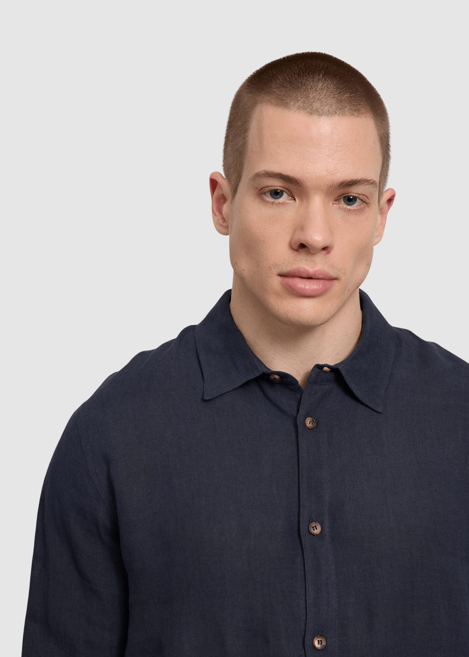 Classic Linen Shirt Ink Blue