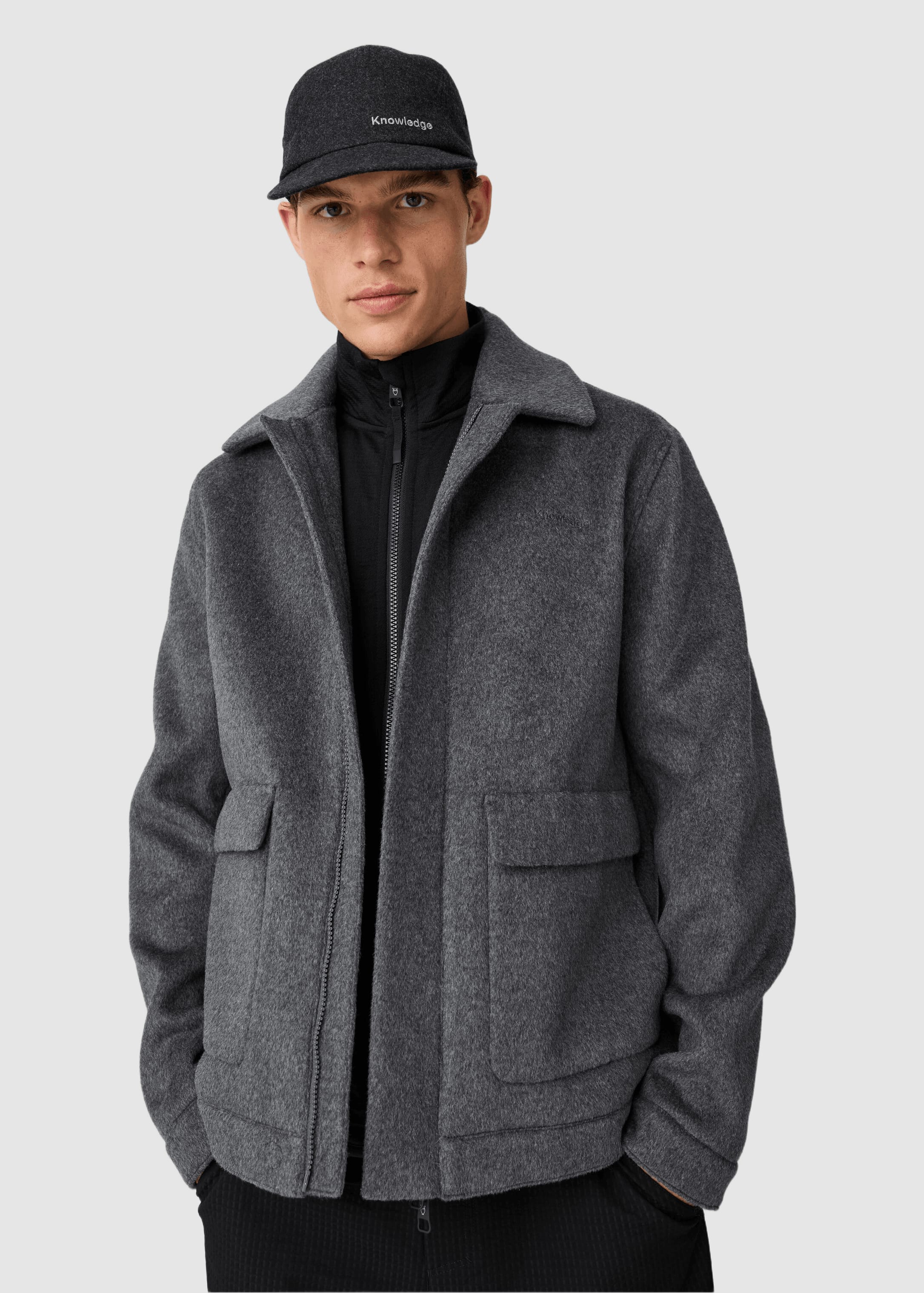 knowledge-cotton-apparel-wool-jacket-dark-grey-melange-11.jpeg Wool Jacket Dark Grey Melange