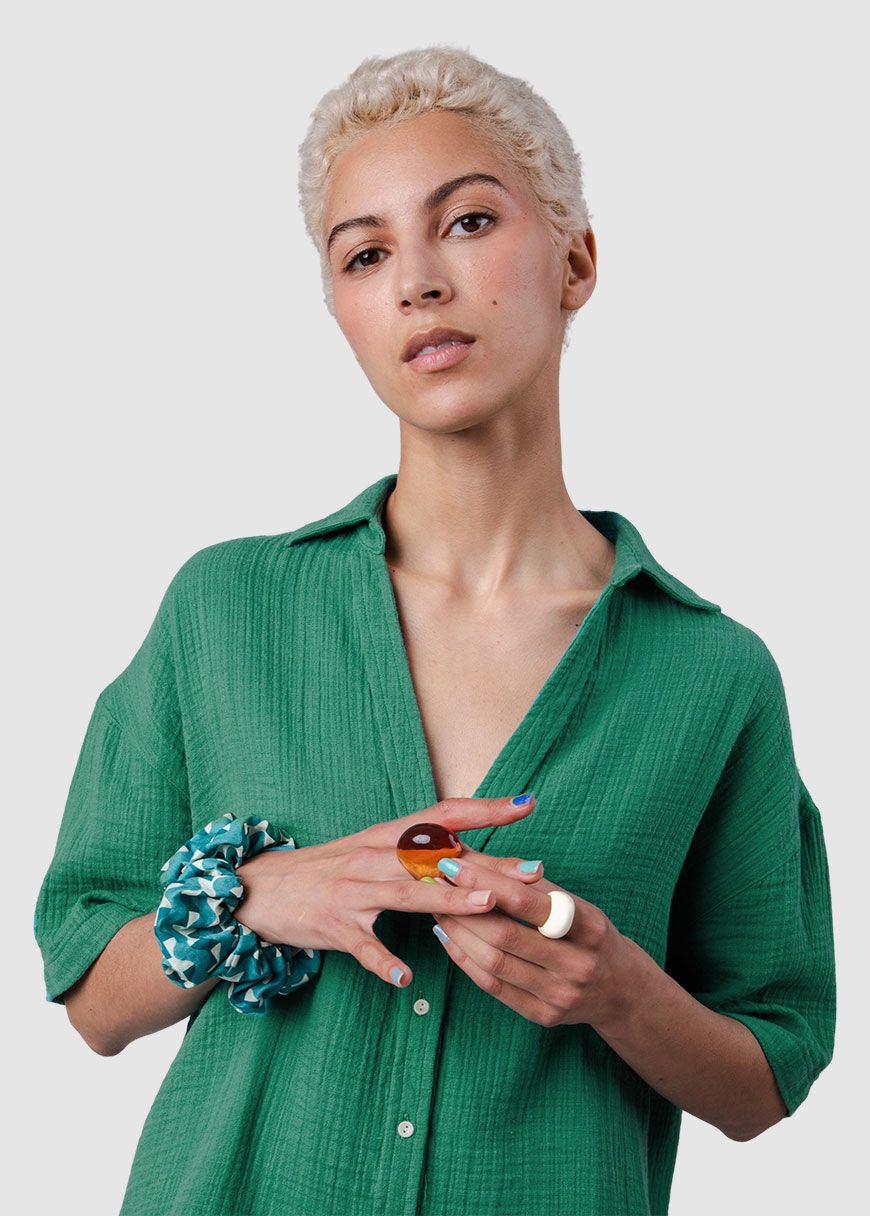 Bubble Oversized Cropped Blouse Bubble Oversized Cropped Blouse