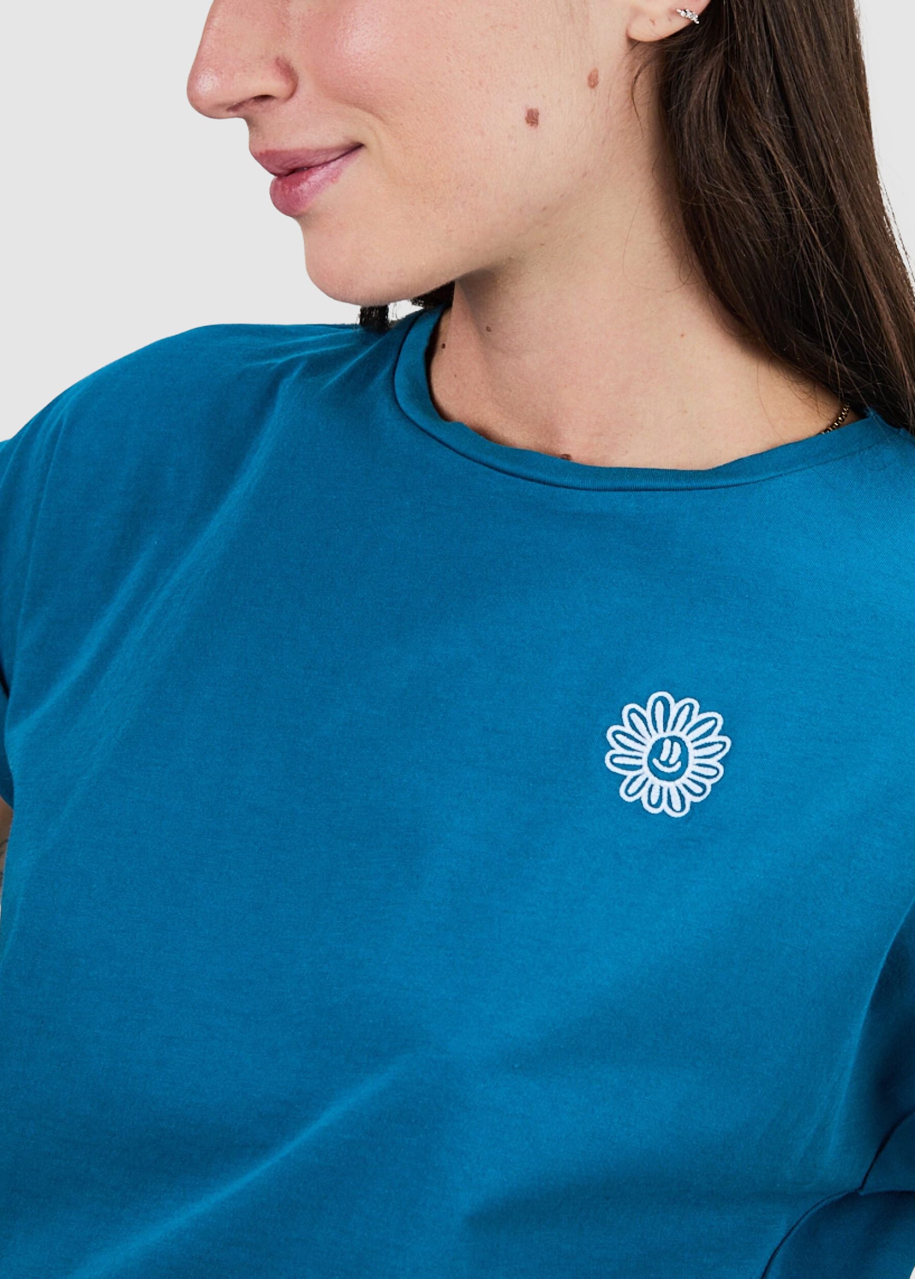 Asis Percales Daisy Scoop Tee Blue