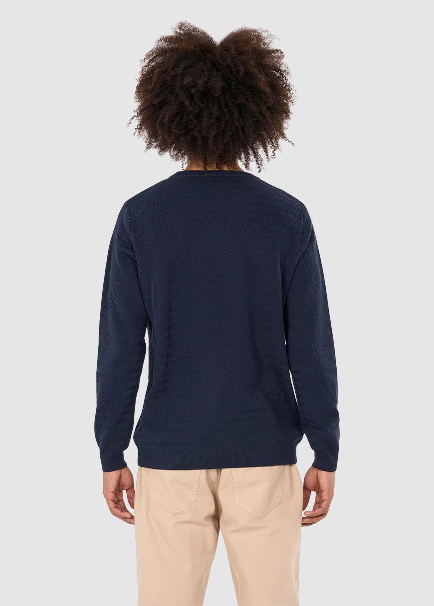Zig-Zag Badge Knit O-Neck Zig-Zag Badge Knit O-Neck