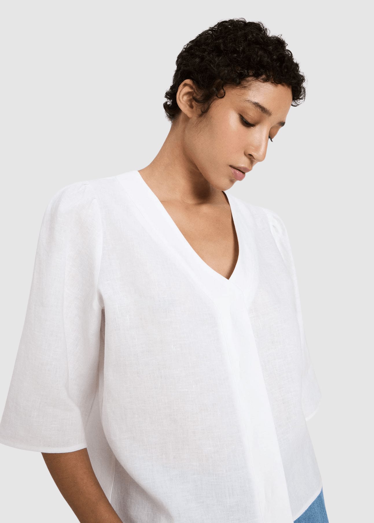 3/4 Arm Bluse Bright White