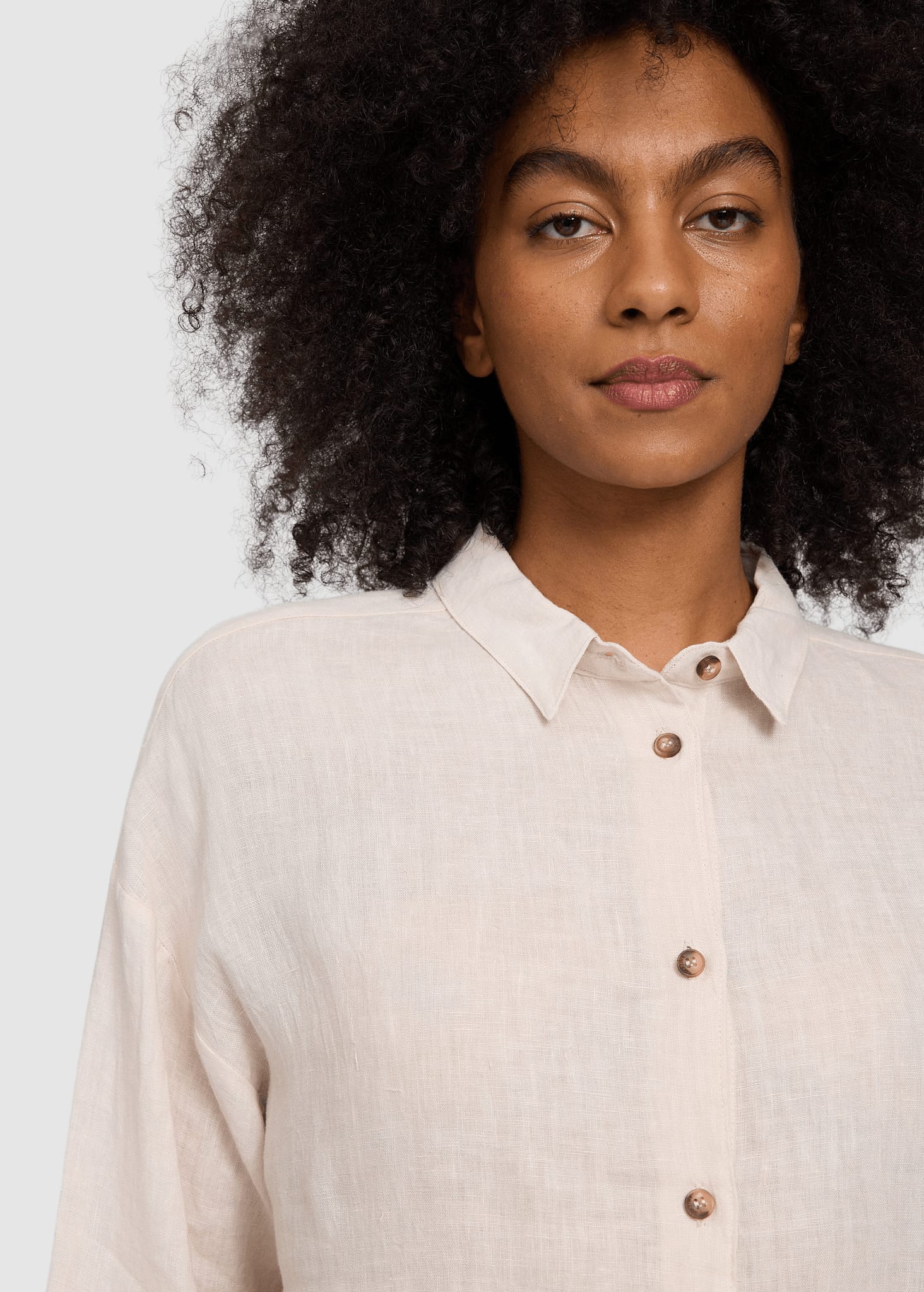 3/4 Sleeve Linen Shirt Moon