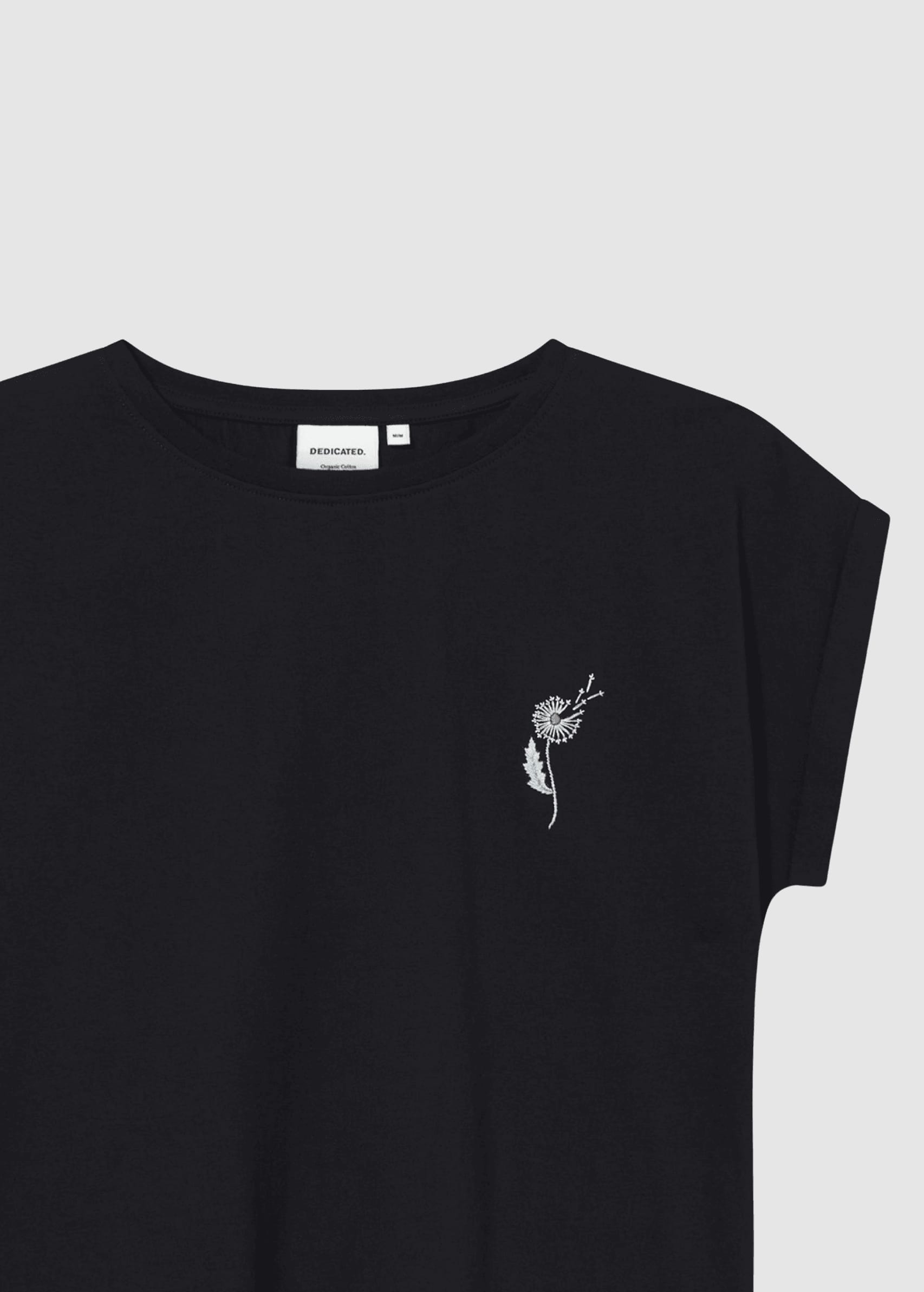 T-Shirt Visby Dandelion Emb Black T-Shirt Visby Dandelion Emb Black