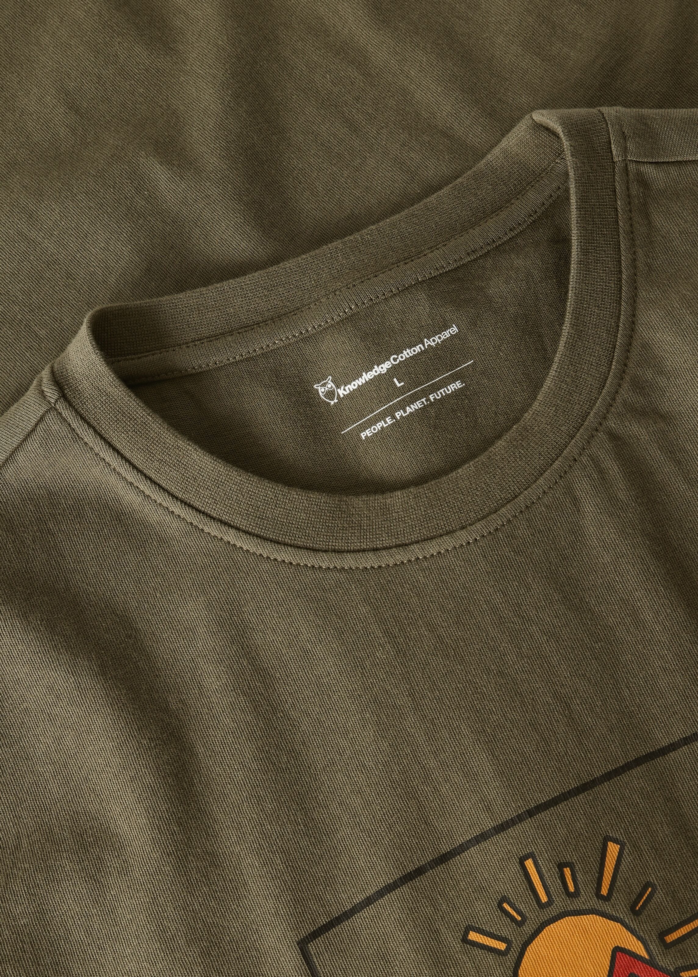 Front Print T-Shirt Burned Olive