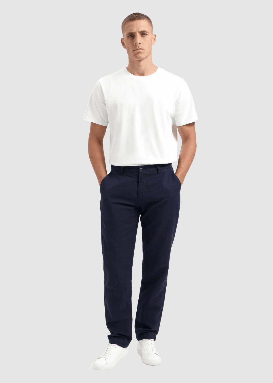 Darren Linen Pant Midnight Blue