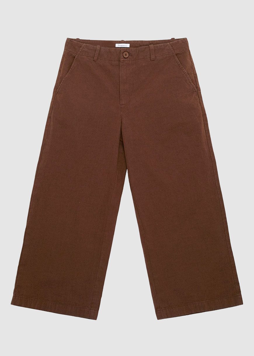 Posey Mid-Rise Wide Slub Yarn Cropped Pants
