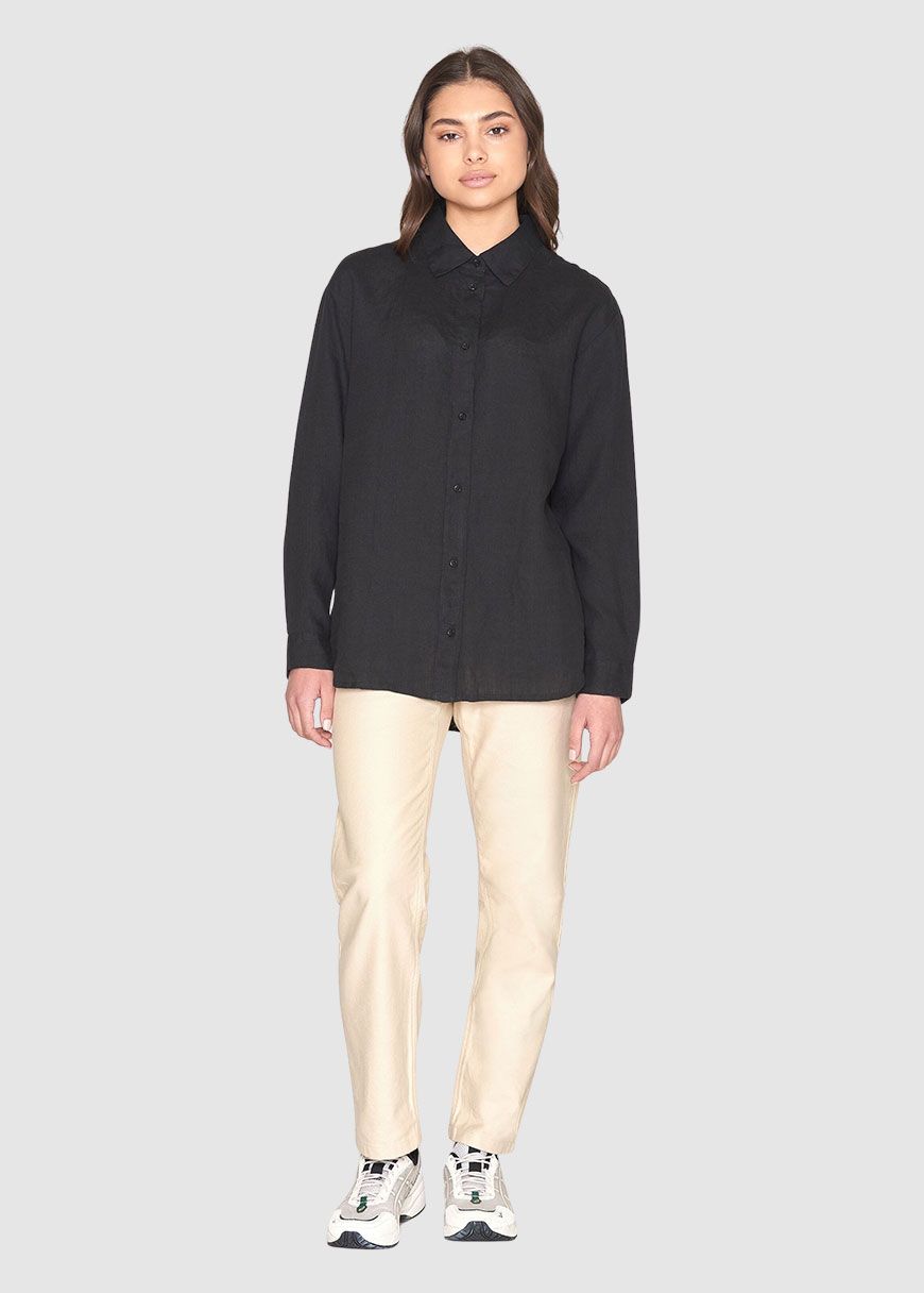 Loose Linen Long Sleeved Shirt