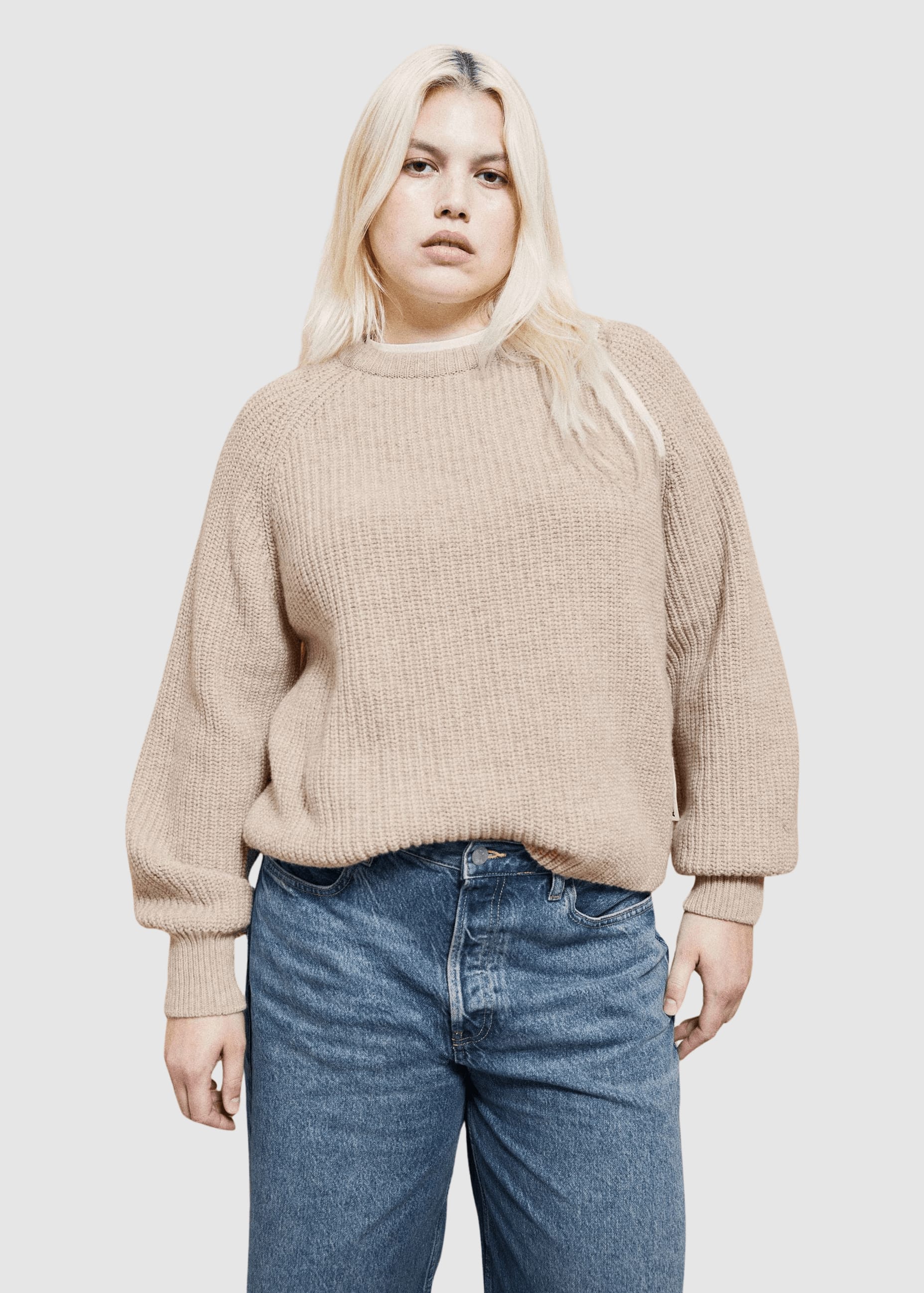 Rib Knit Sweater Honey Melange
