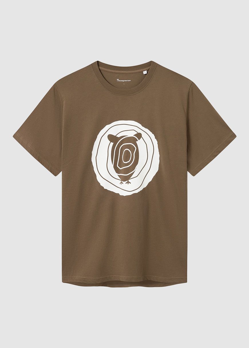 Tee In Single Jersey With Wood Print