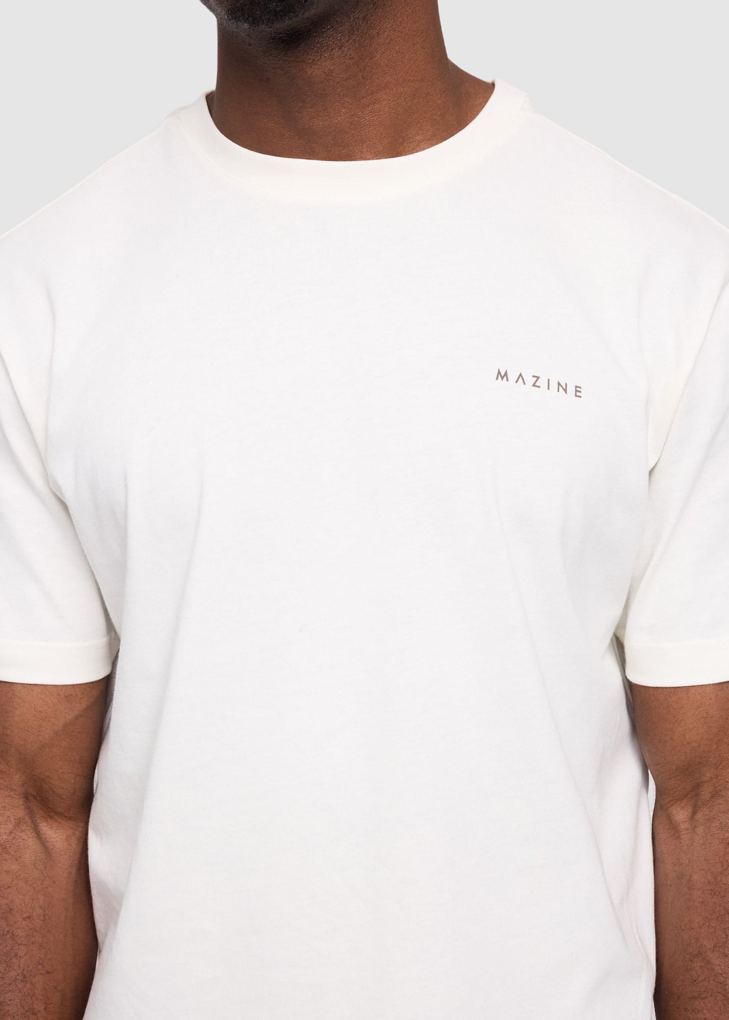 Back Print Theme T-Shirt Offwhite Coffee