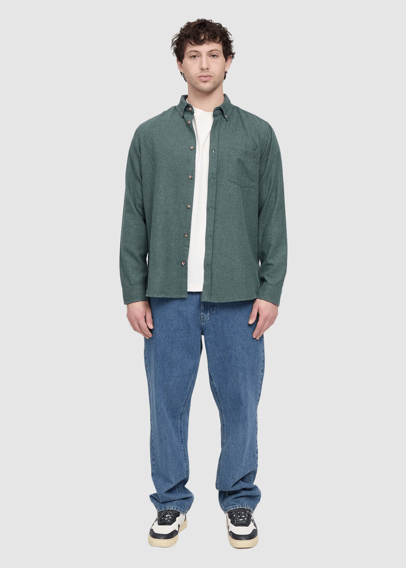 Melange Flannel Shirt Bottle Melange