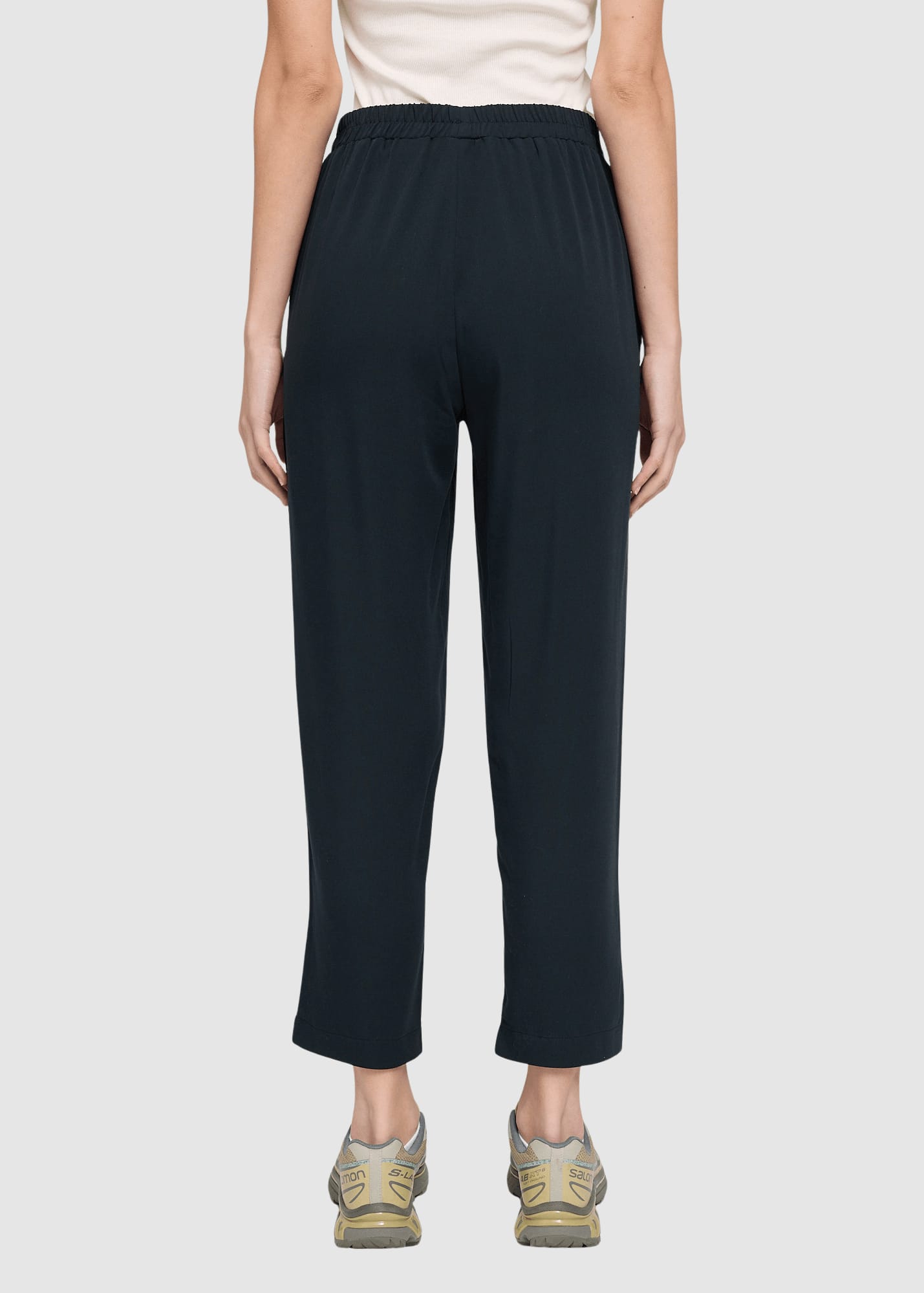 Straight Leg Viscose Pants Black