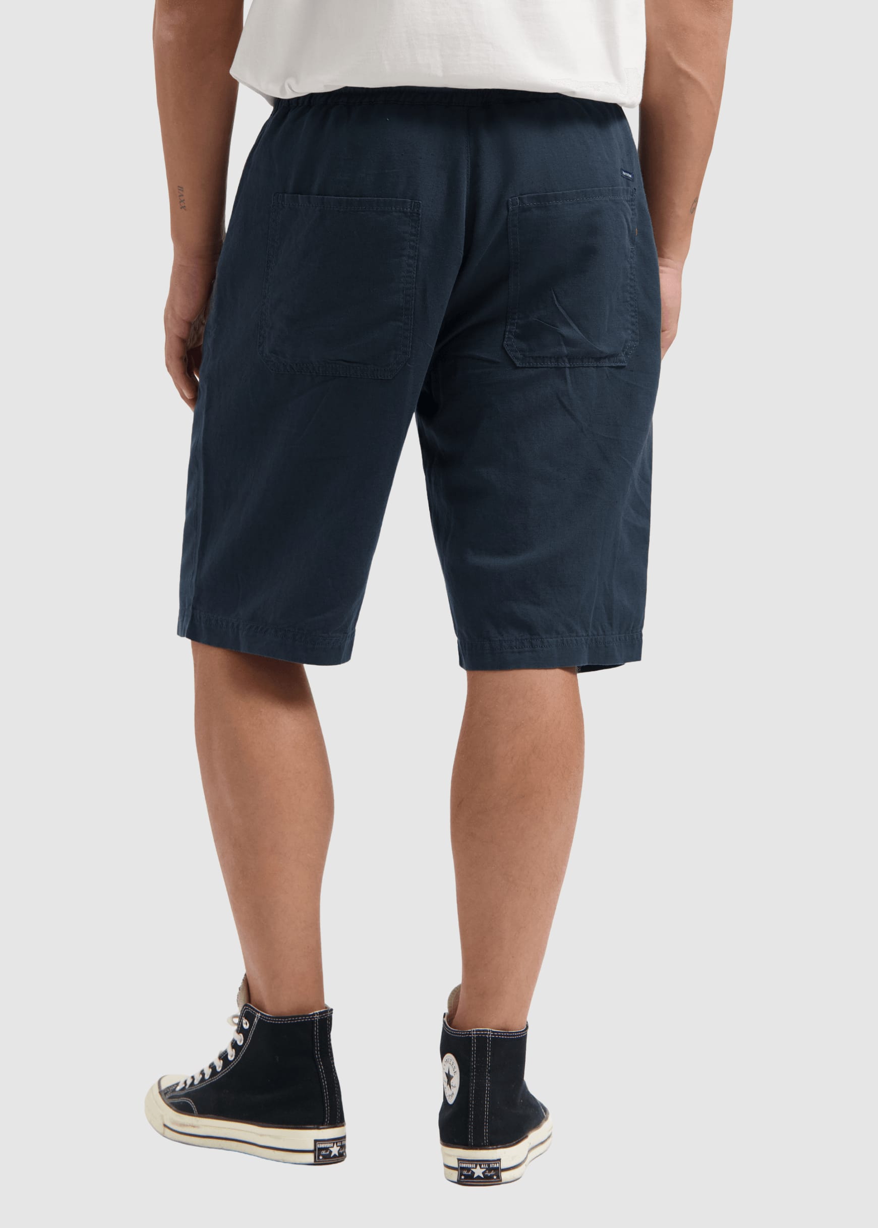 Tyler Linen Short Midnight Blue