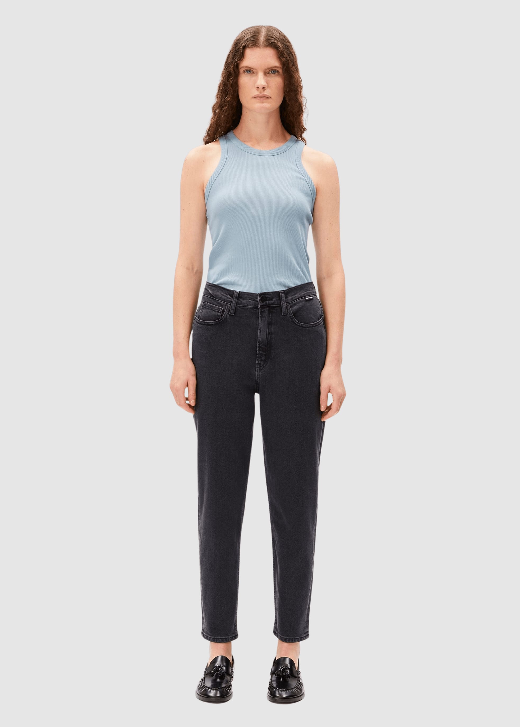 Mairaa High Waist Mom Jean Ebony