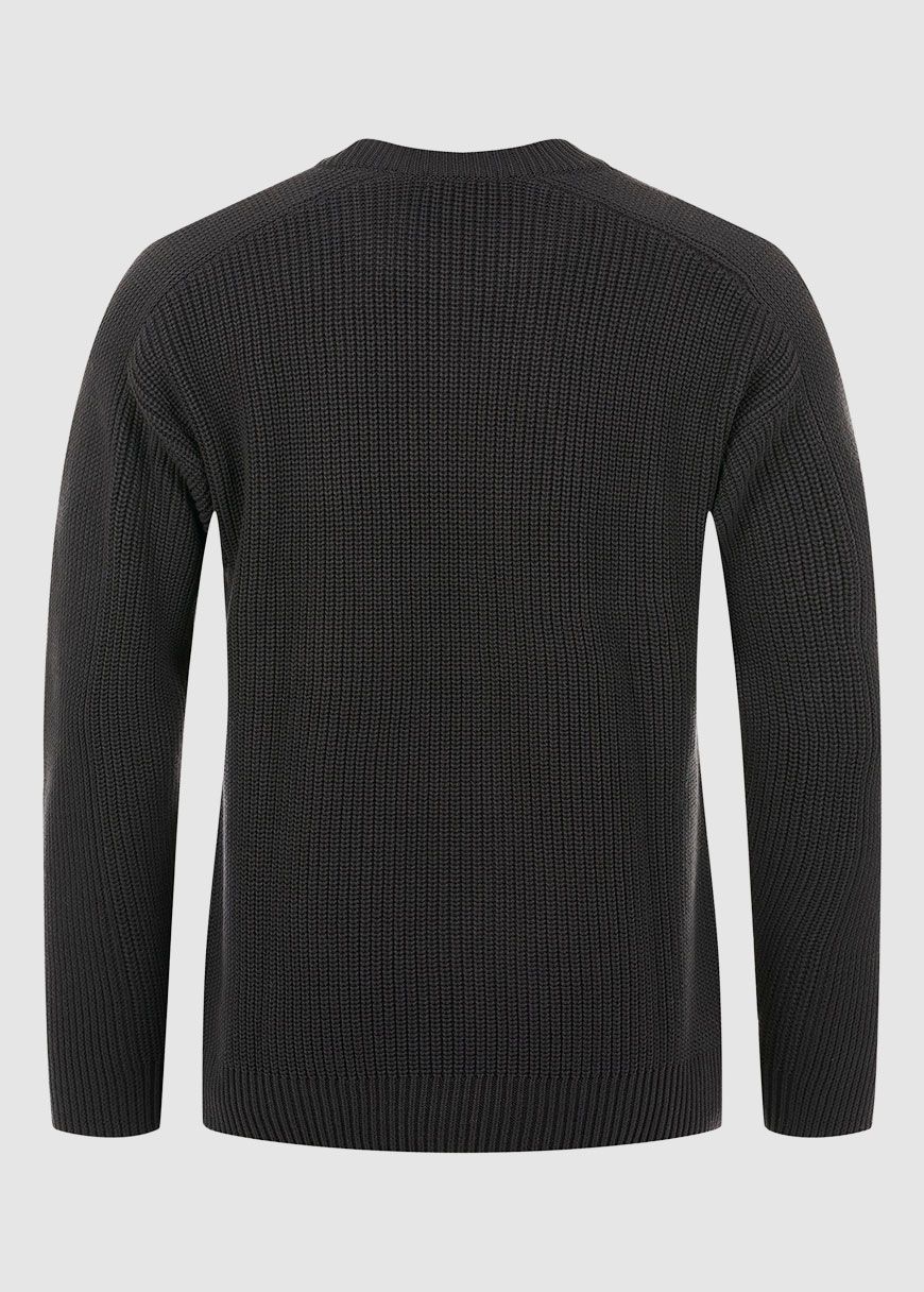 Classic Rib Structure Mock Neck With Fake Pocket Knit