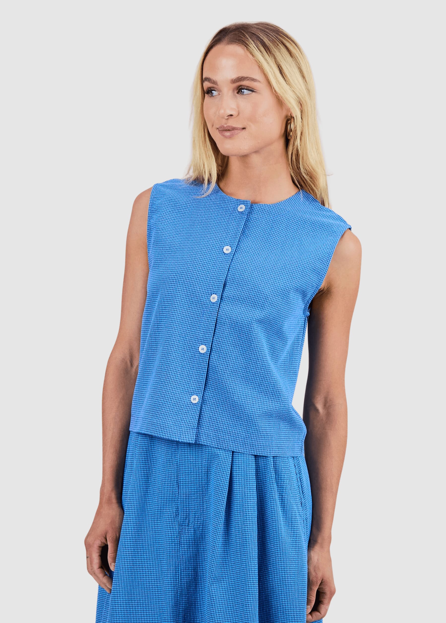 Checks Button Up Blouse