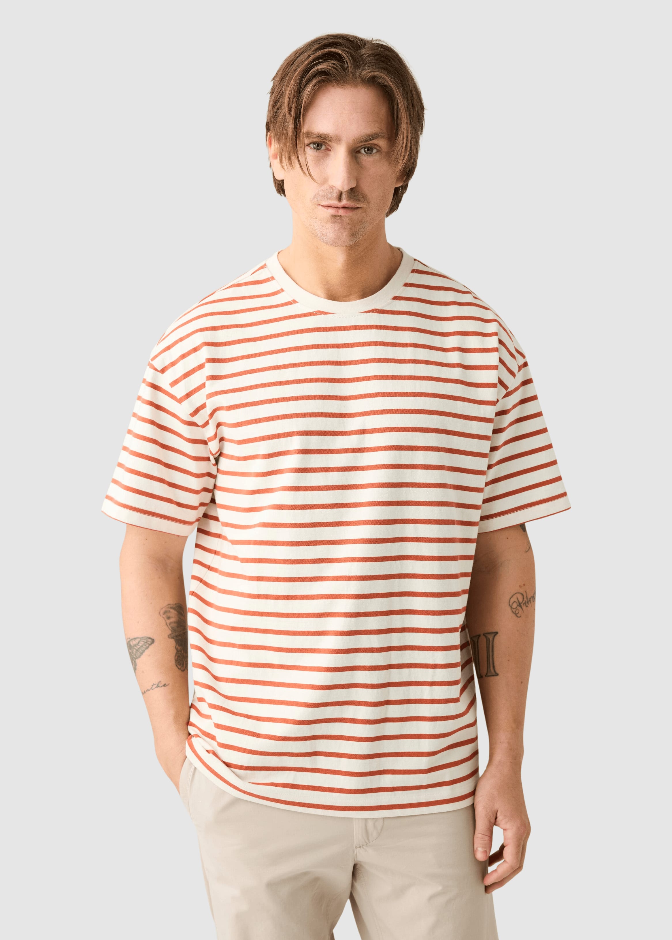 Loose Striped T-Shirt Red Stripe Loose Striped T-Shirt Red Stripe