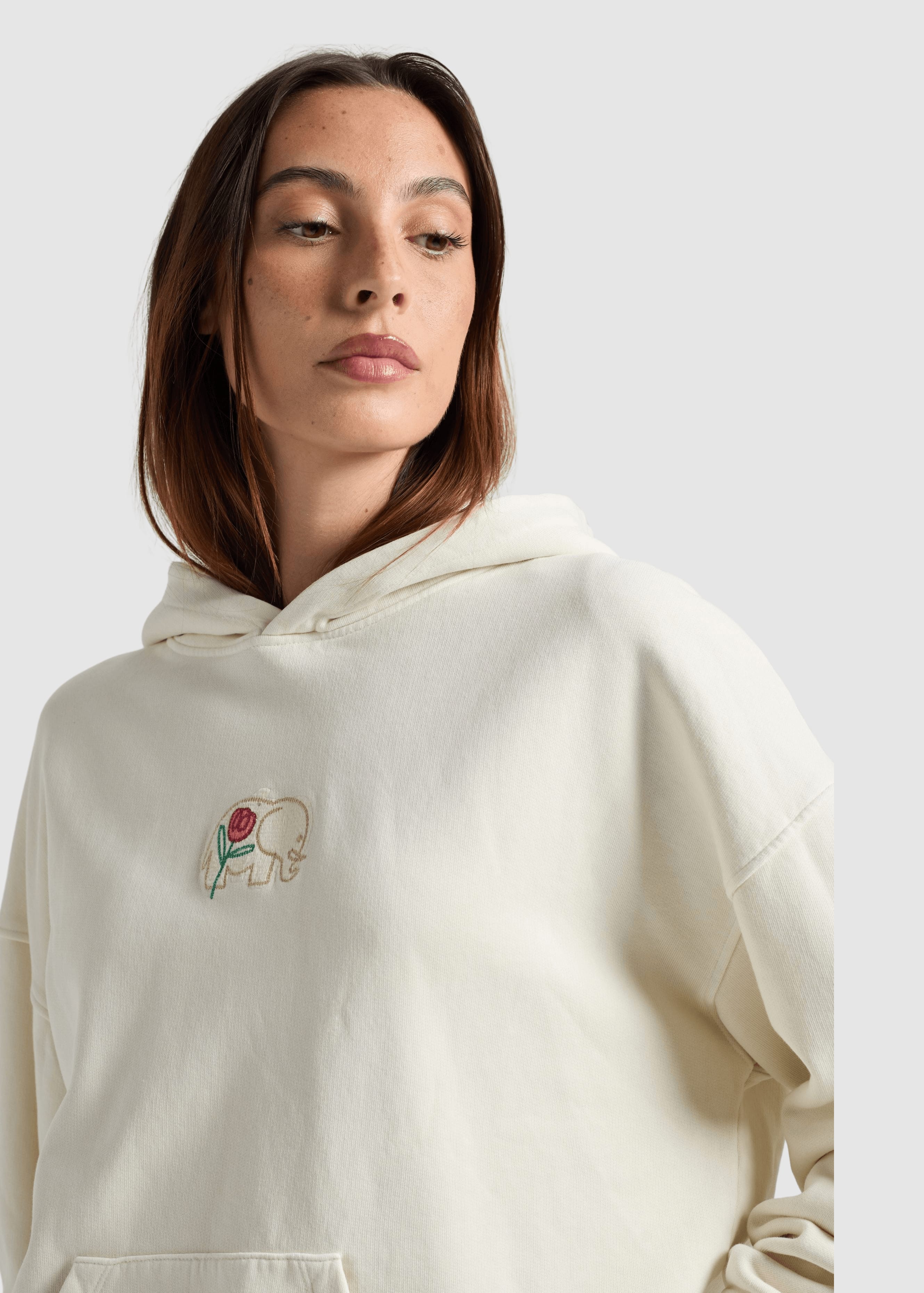 Women’s Crisantemo Hoodie Antique White